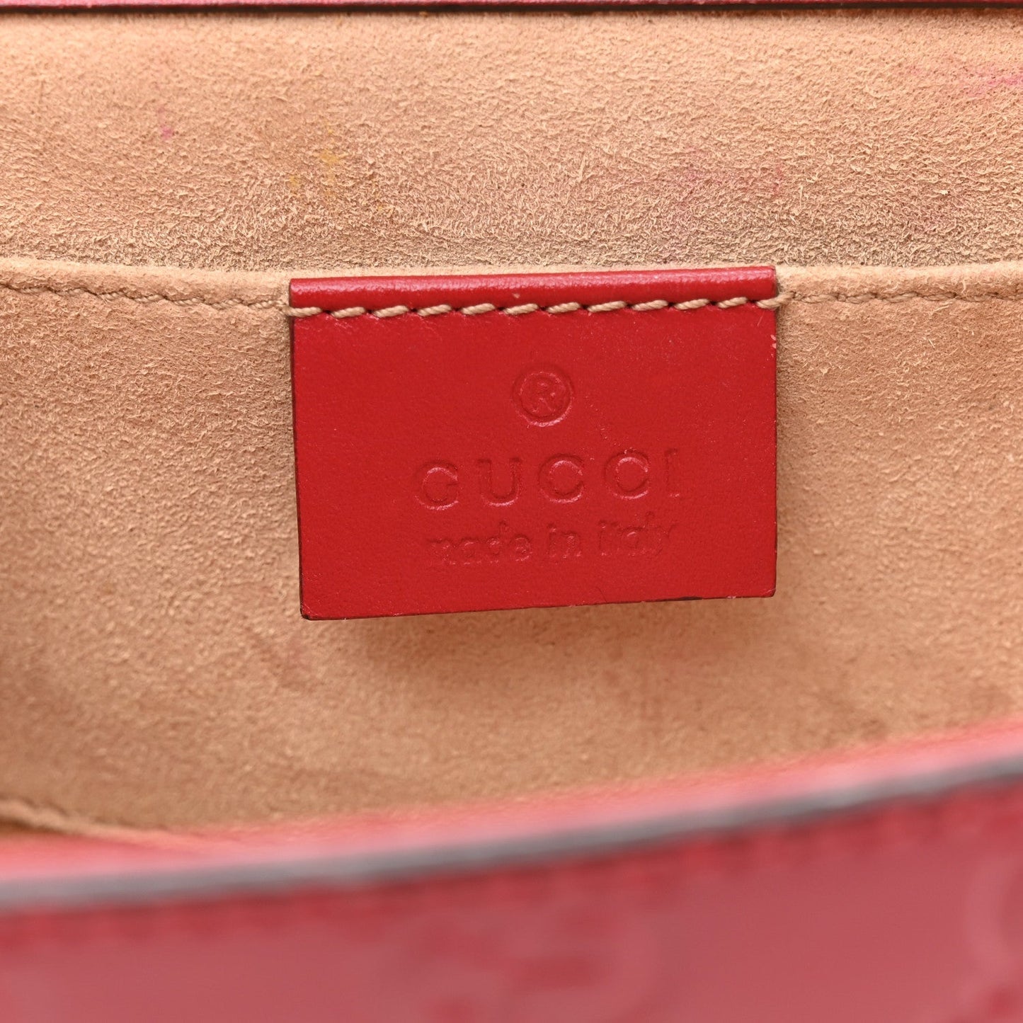 Guccissima Small Padlock Shoulder Bag Hibiscus Red