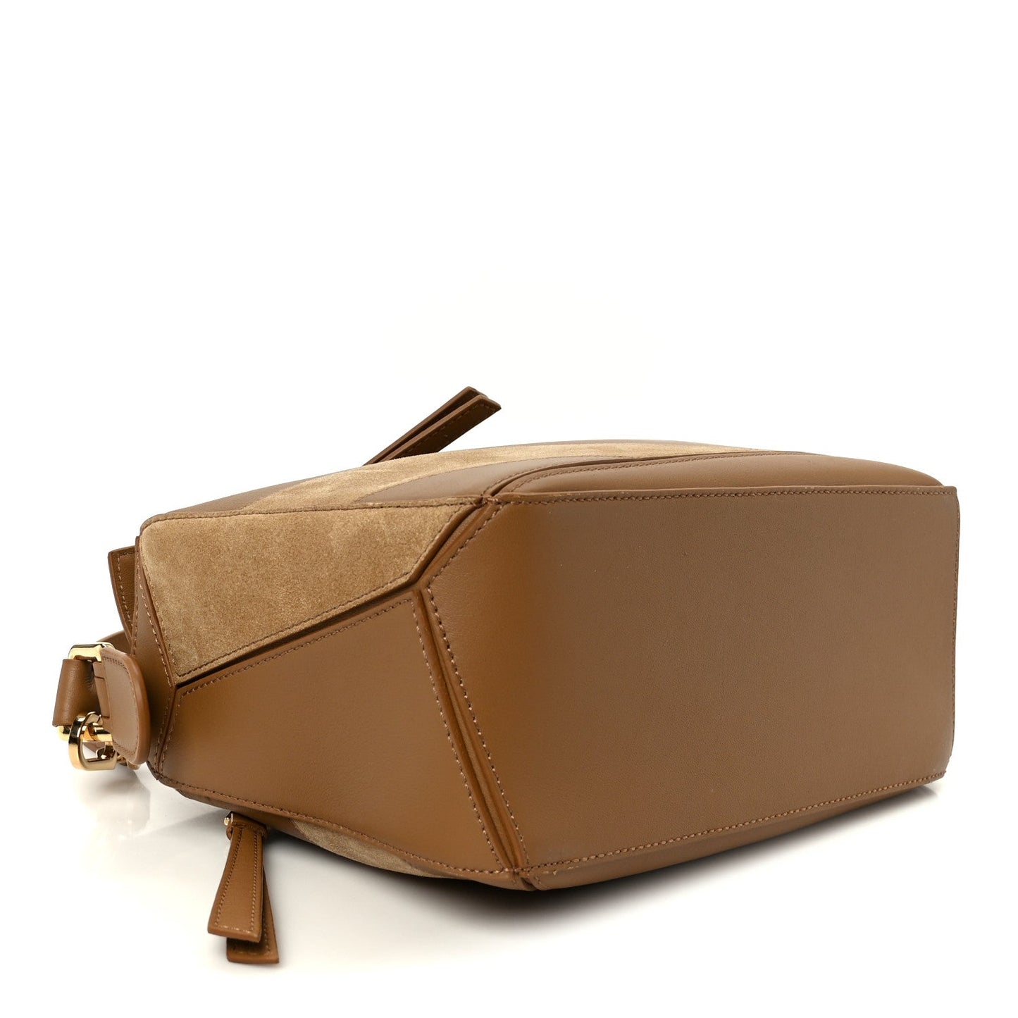 Calfskin Suede Small Puzzle Bag Oak