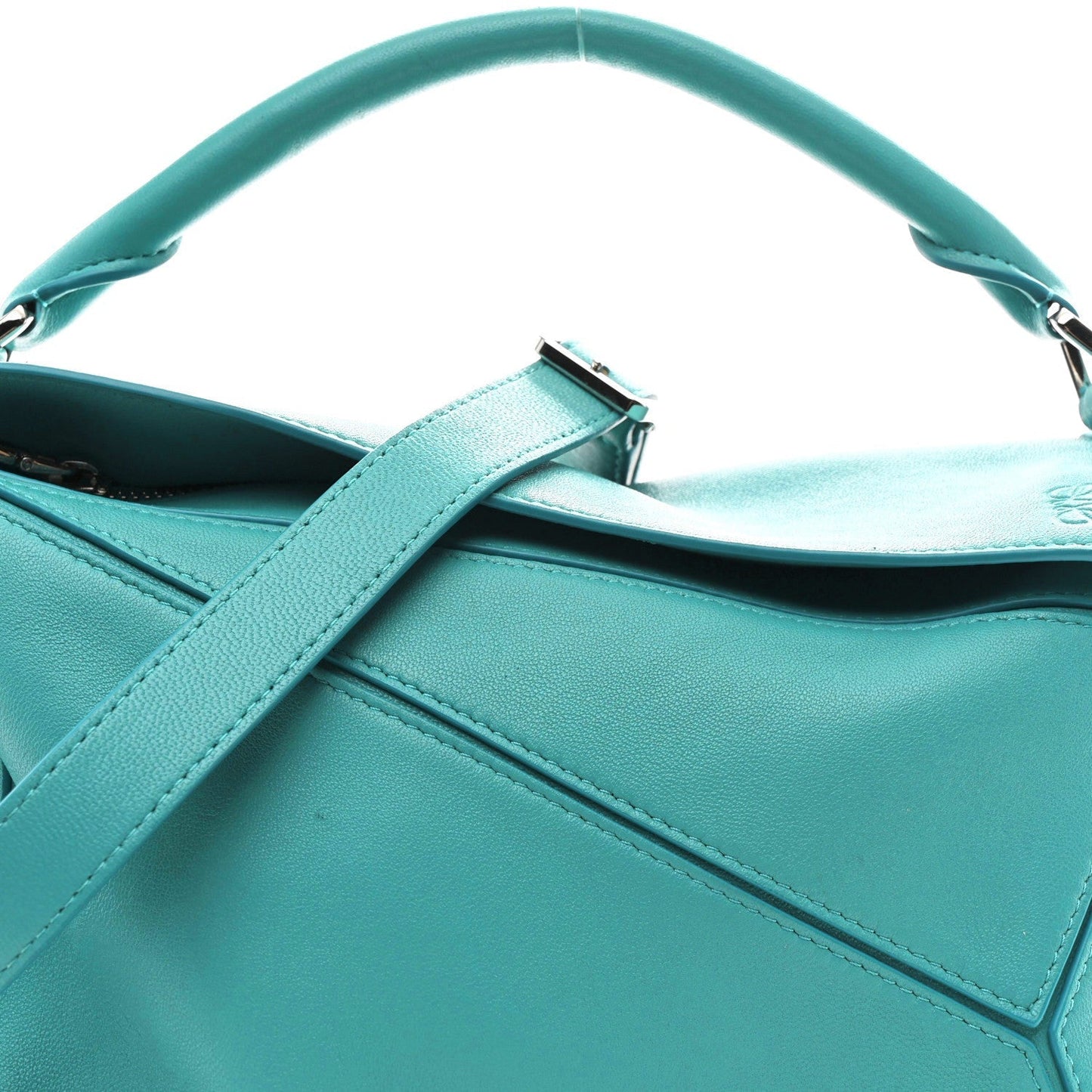 Nappa Lambskin Small Featherlight Puzzle Bag Aquamarine
