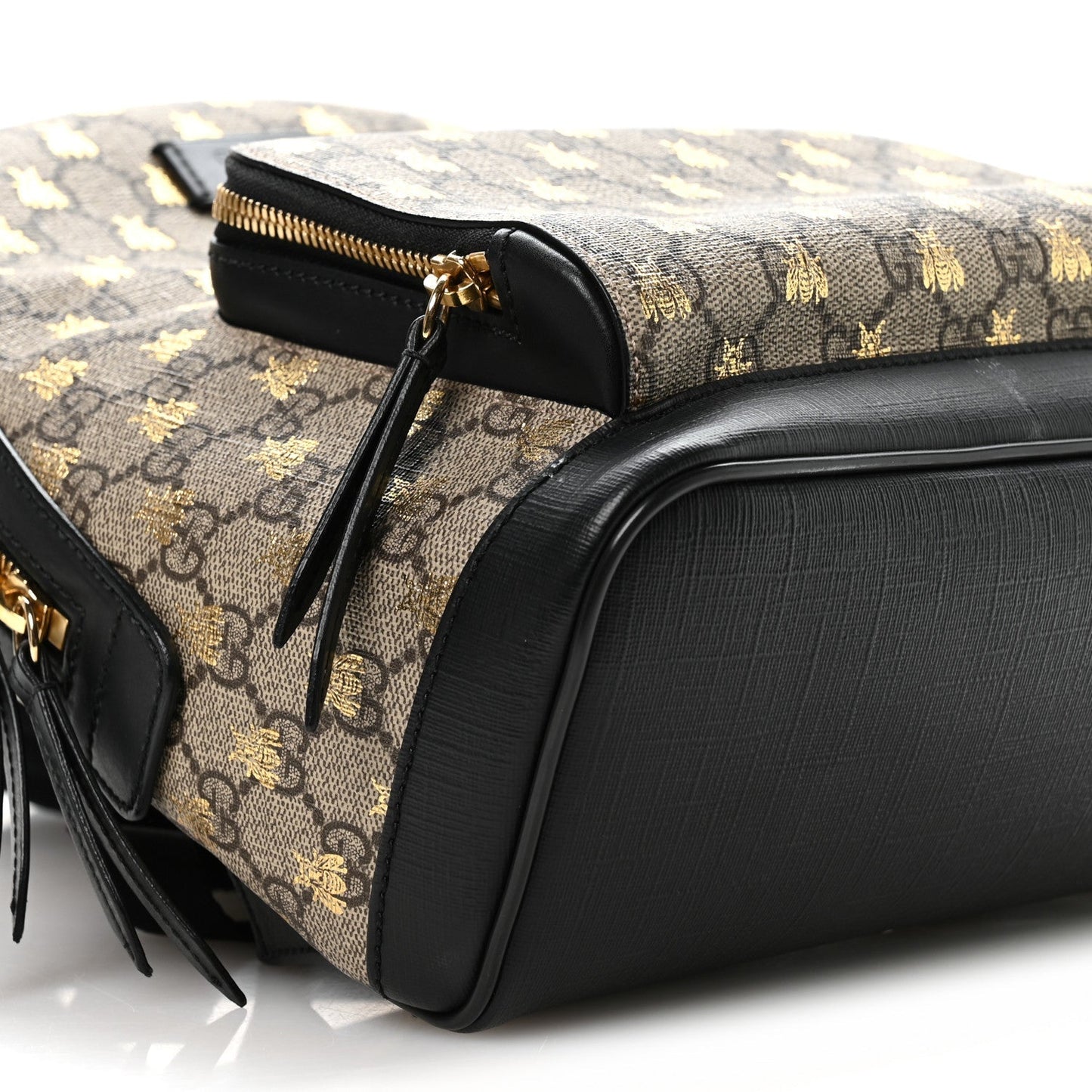 GG Supreme Monogram Bees Print Small Day Backpack Beige Oro Black