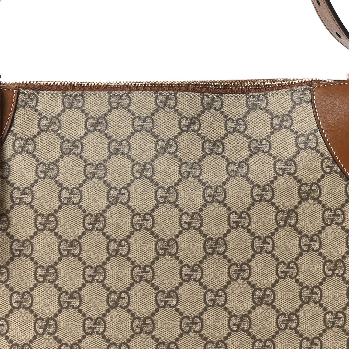 GG Supreme Monogram Emblem Medium Shoulder Bag Beige Dark Brown