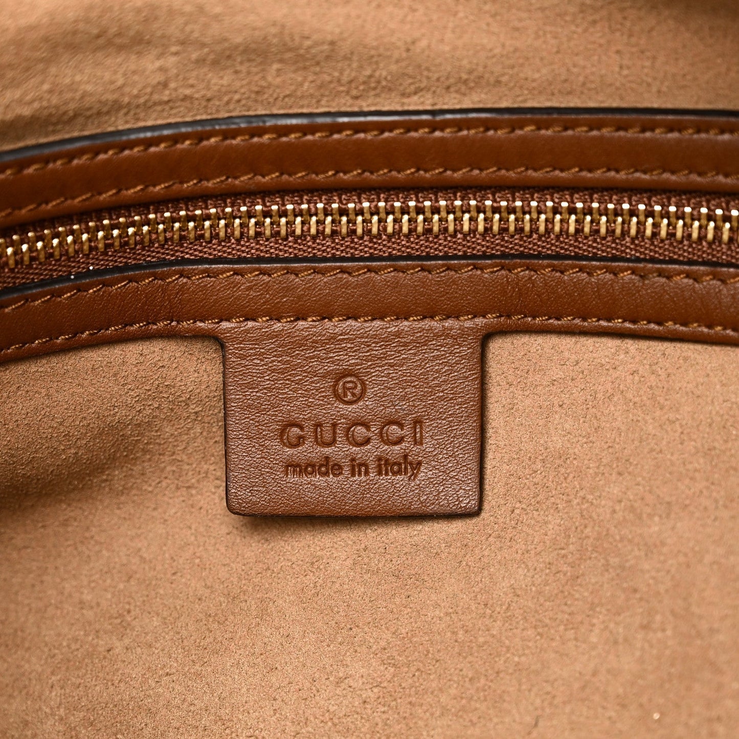 GG Supreme Monogram Large Linea A Hobo Light Brown