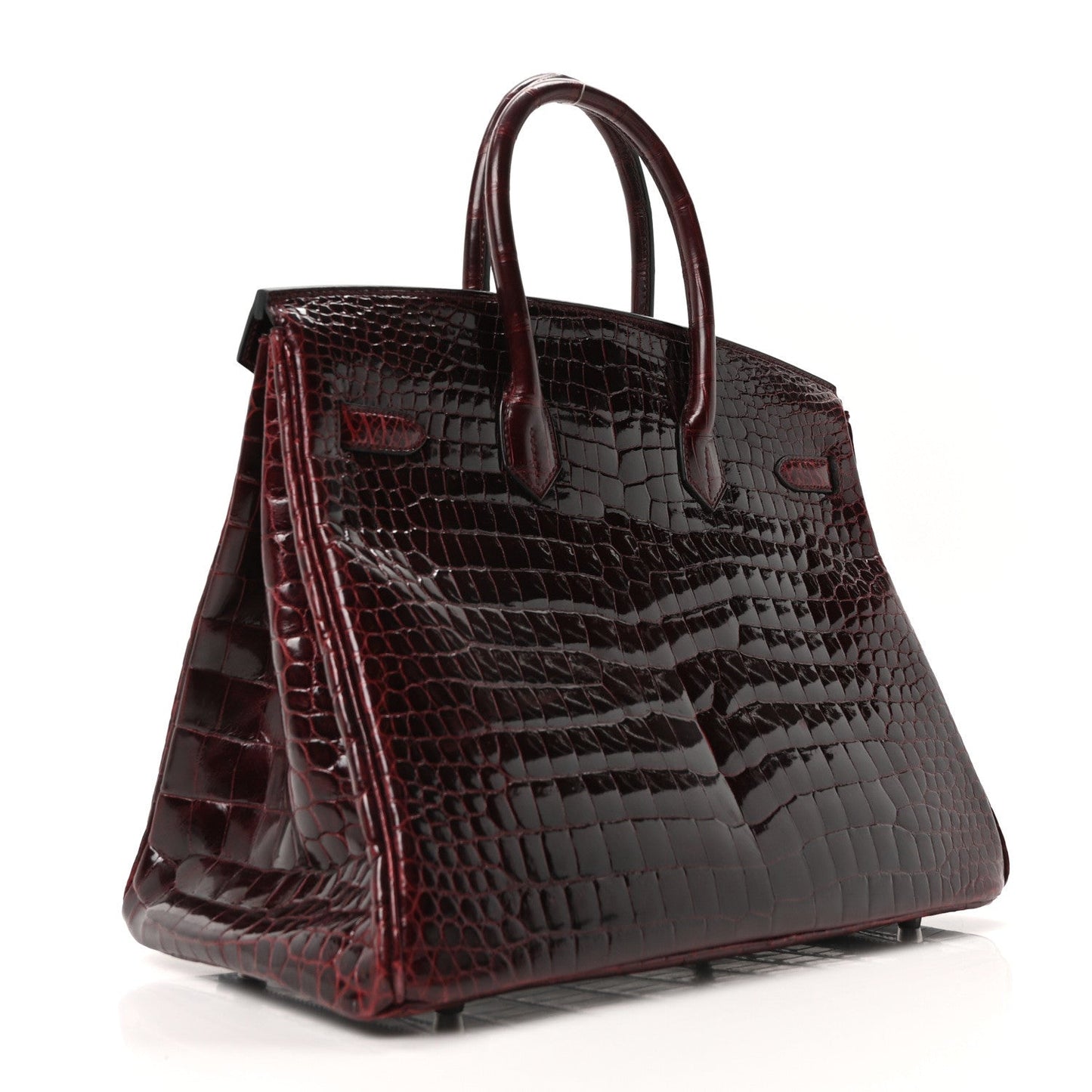 Shiny Porosus Crocodile Birkin 35 Bourgogne