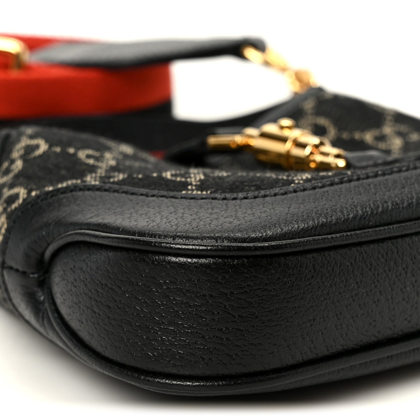 Jacquard Denim GG Monogram Small Jackie 1961 Hobo Black Ivory