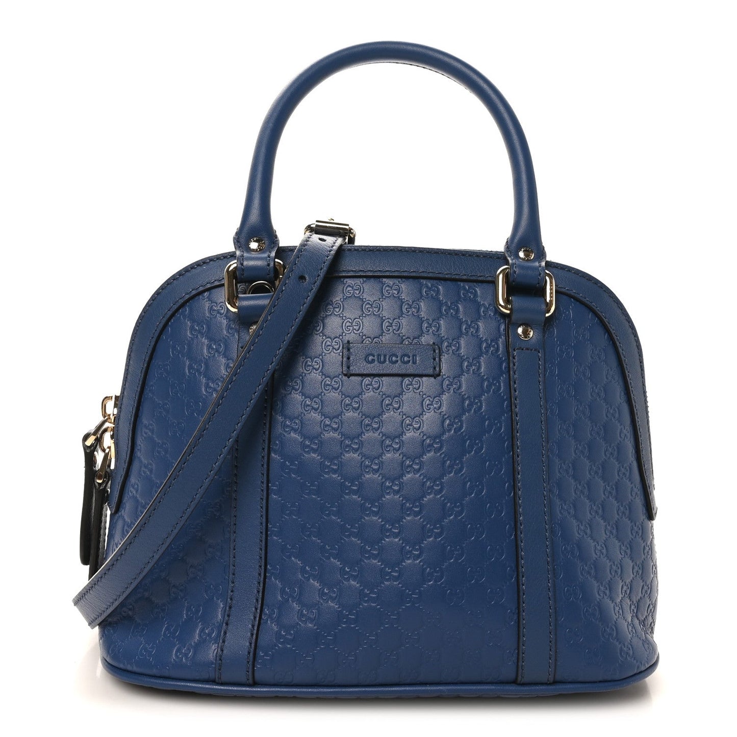 Soft Microguccissima Mini Dome Bag Blue