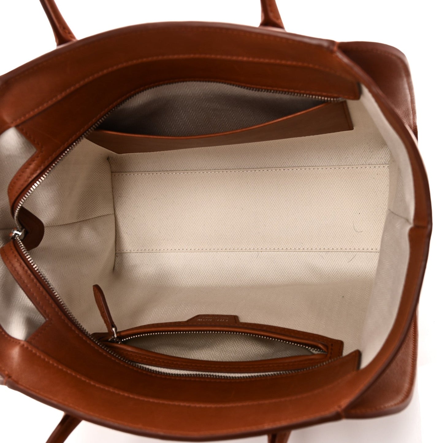 Polished Saddle Calfskin Marlo 12 Tote Bag Acero