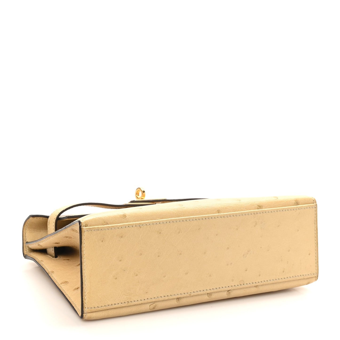 Ostrich Kelly Pochette Clutch Parchemin