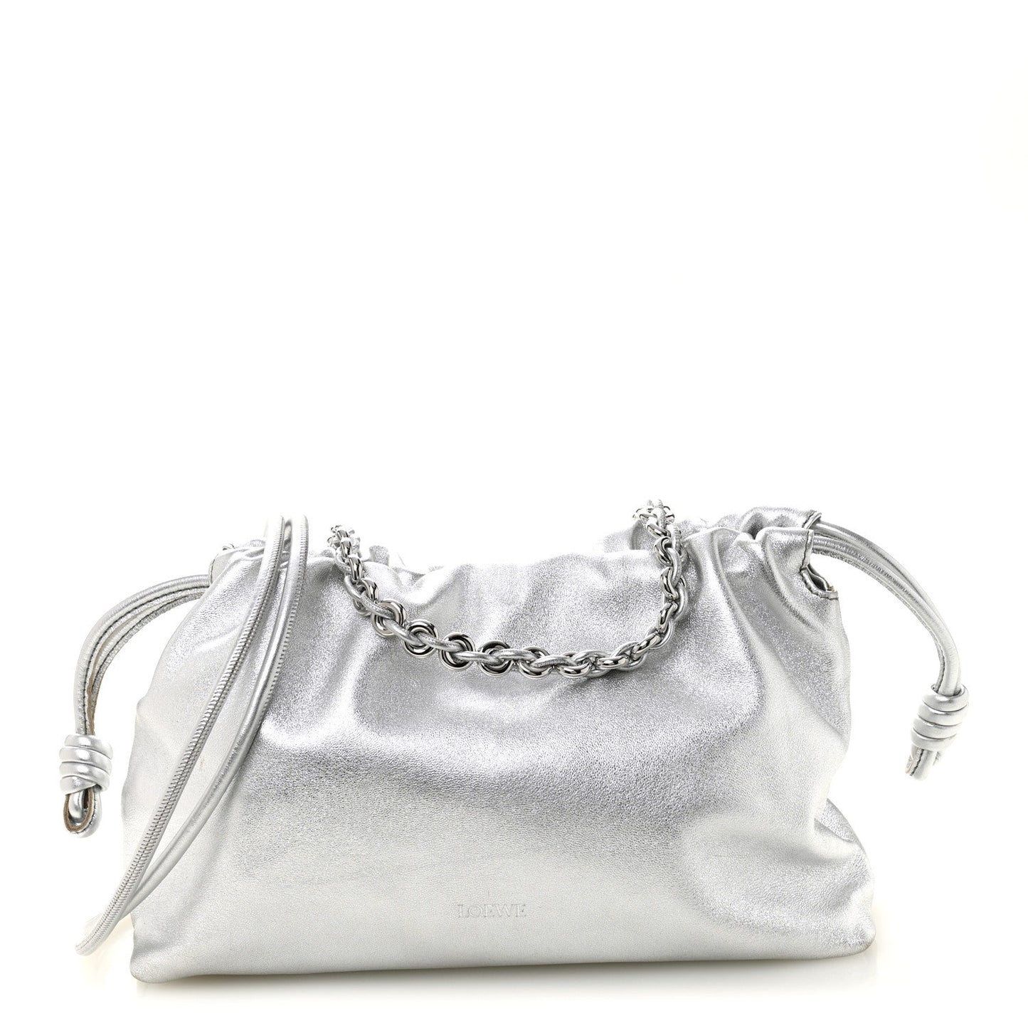Metallic Nappa Donut Chain Flamenco Knot Silver