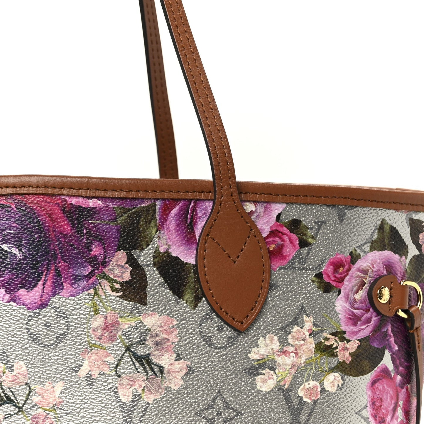 Metallic Monogram LV Garden Neverfull MM Silver