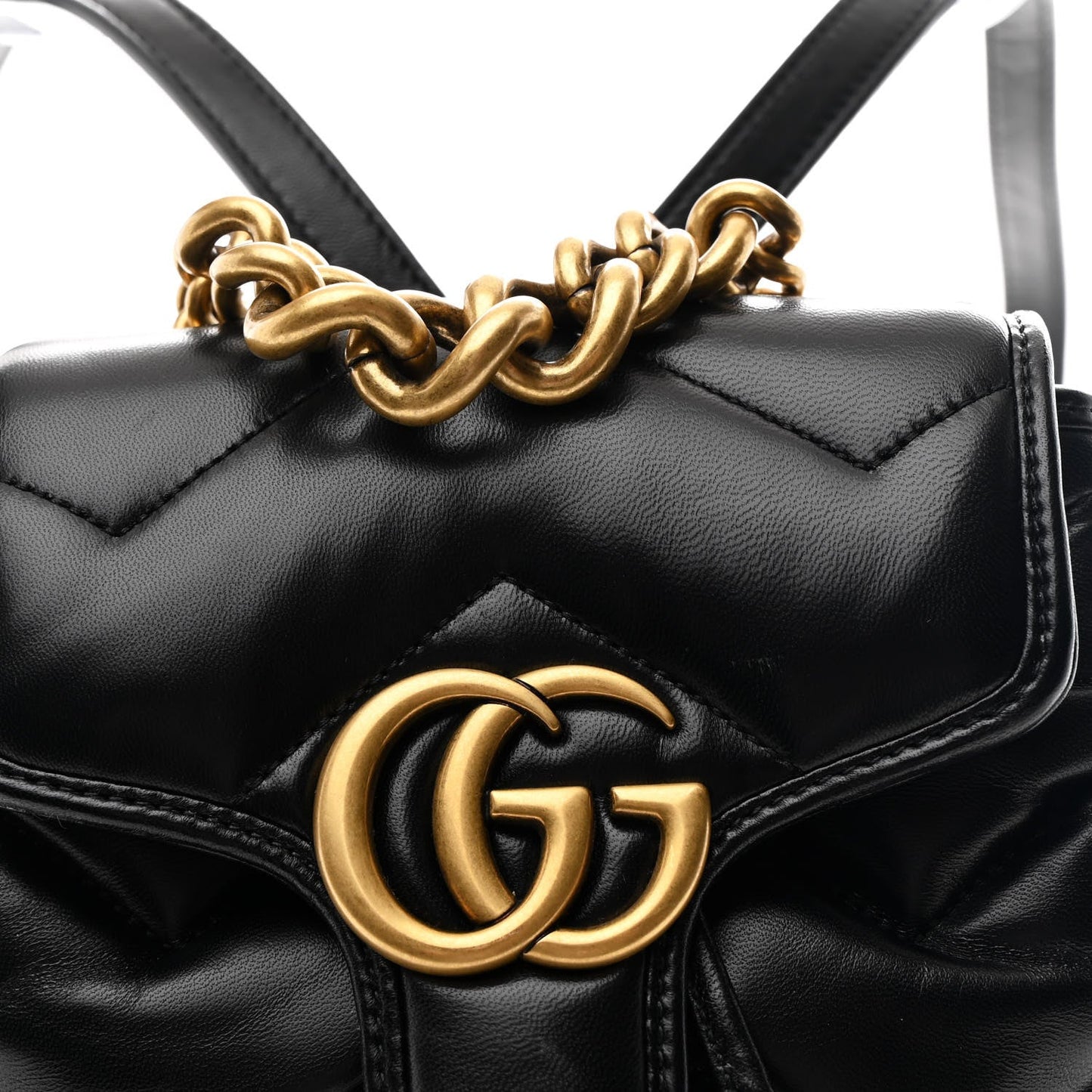 Nappa Chevron Matelasse GG Marmont Backpack Black