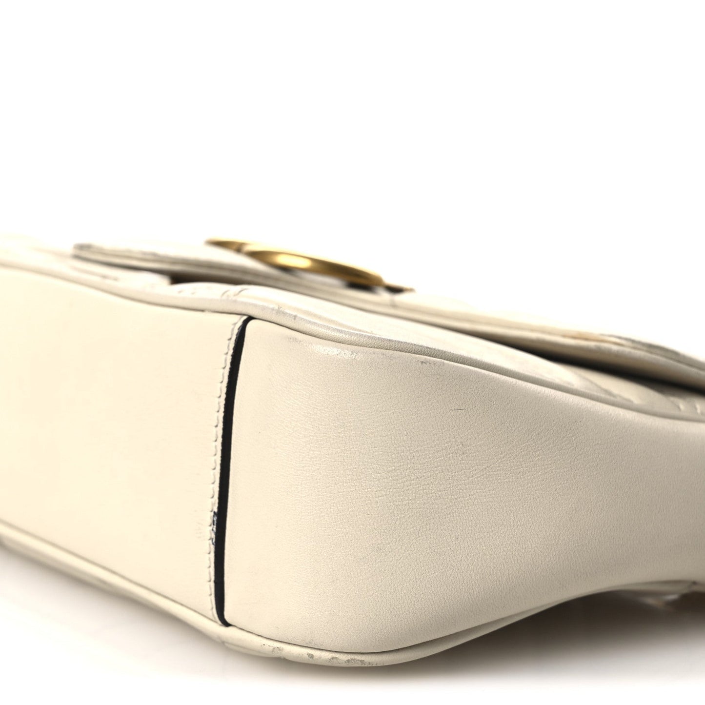 Calfskin Matelasse Mini GG Marmont Shoulder Bag White