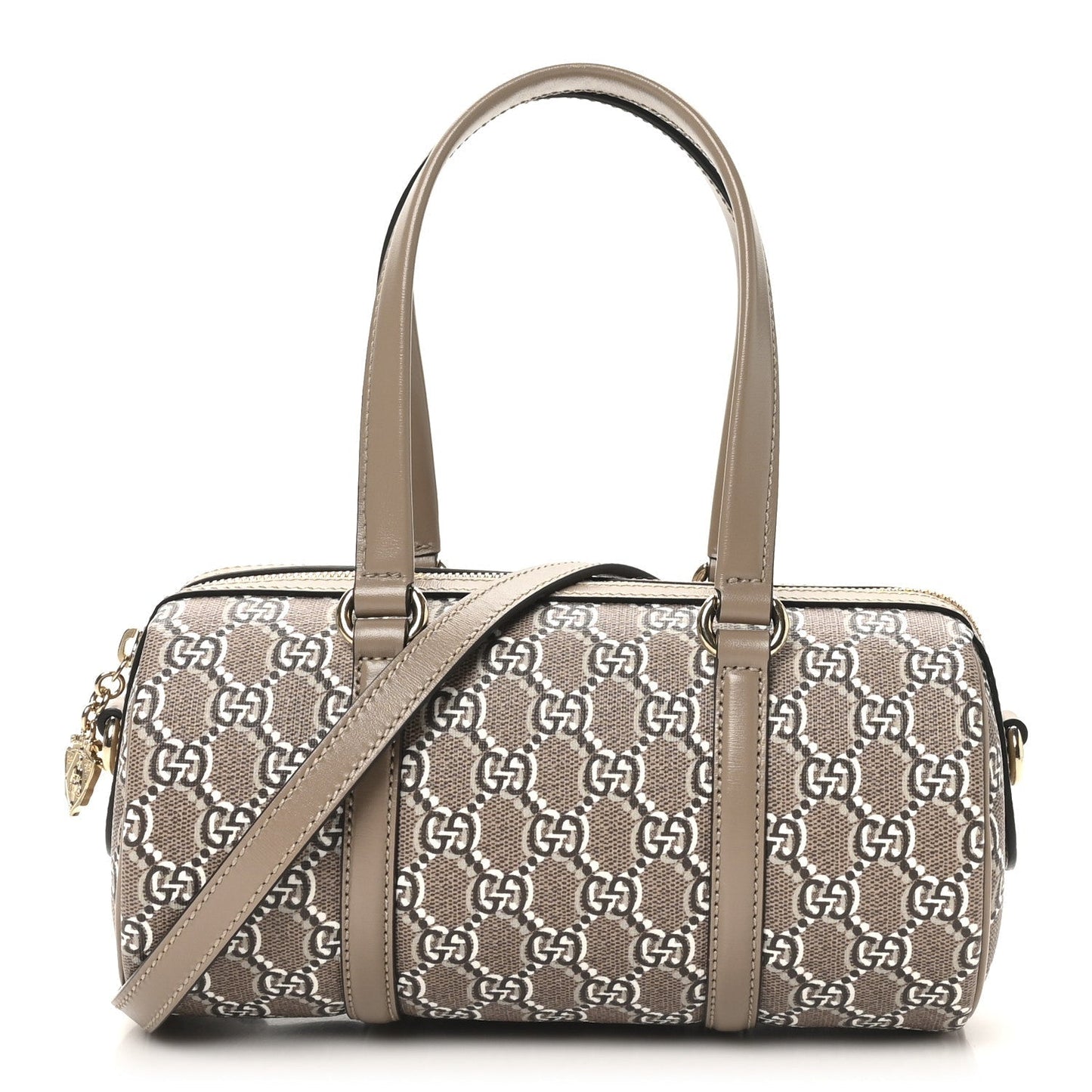 GG Shadow Monogram Ophidia Top Handle Bowler Bag Taupe