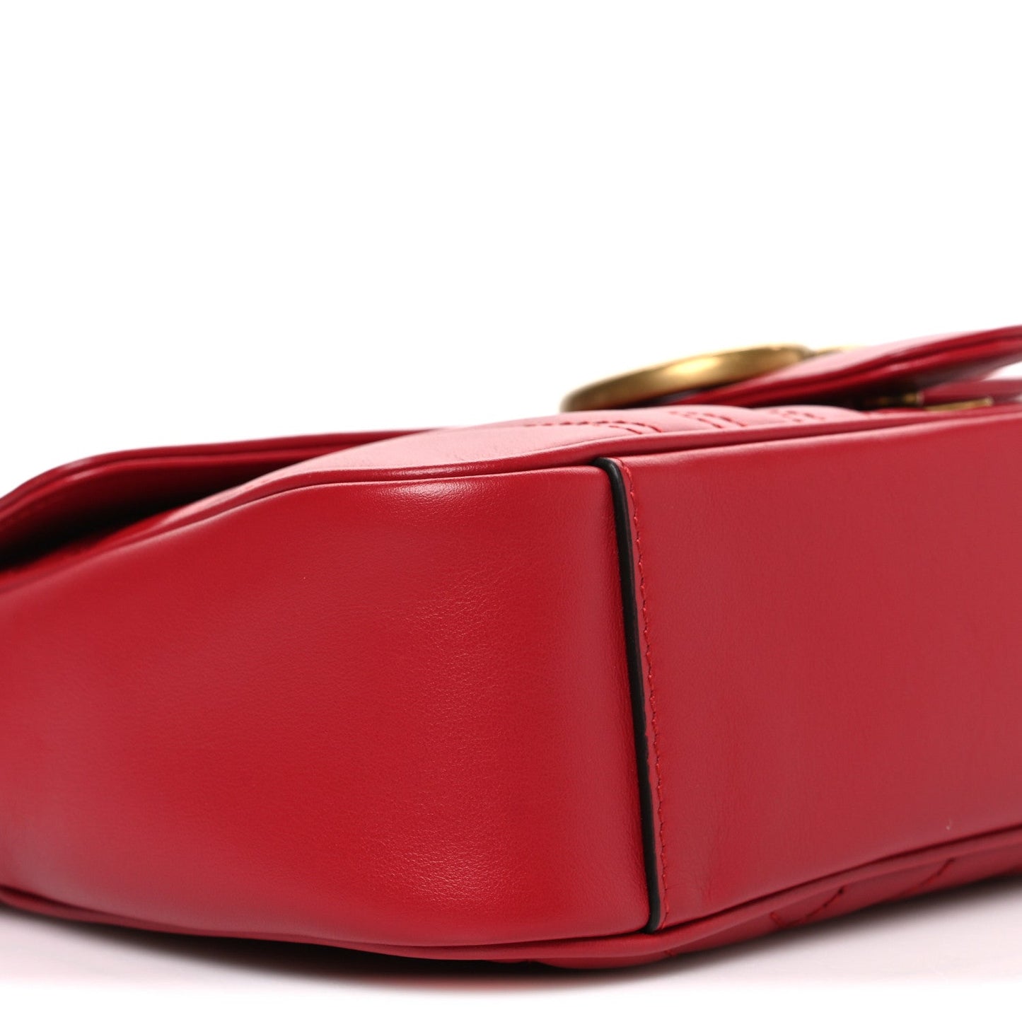 Calfskin Matelasse Small GG Marmont Shoulder Bag Hibiscus Red