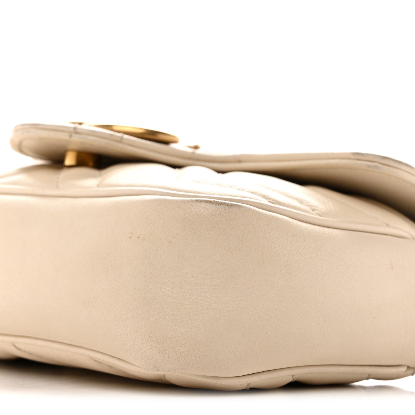 Calfskin Matelasse Super Mini GG Marmont Shoulder Bag White