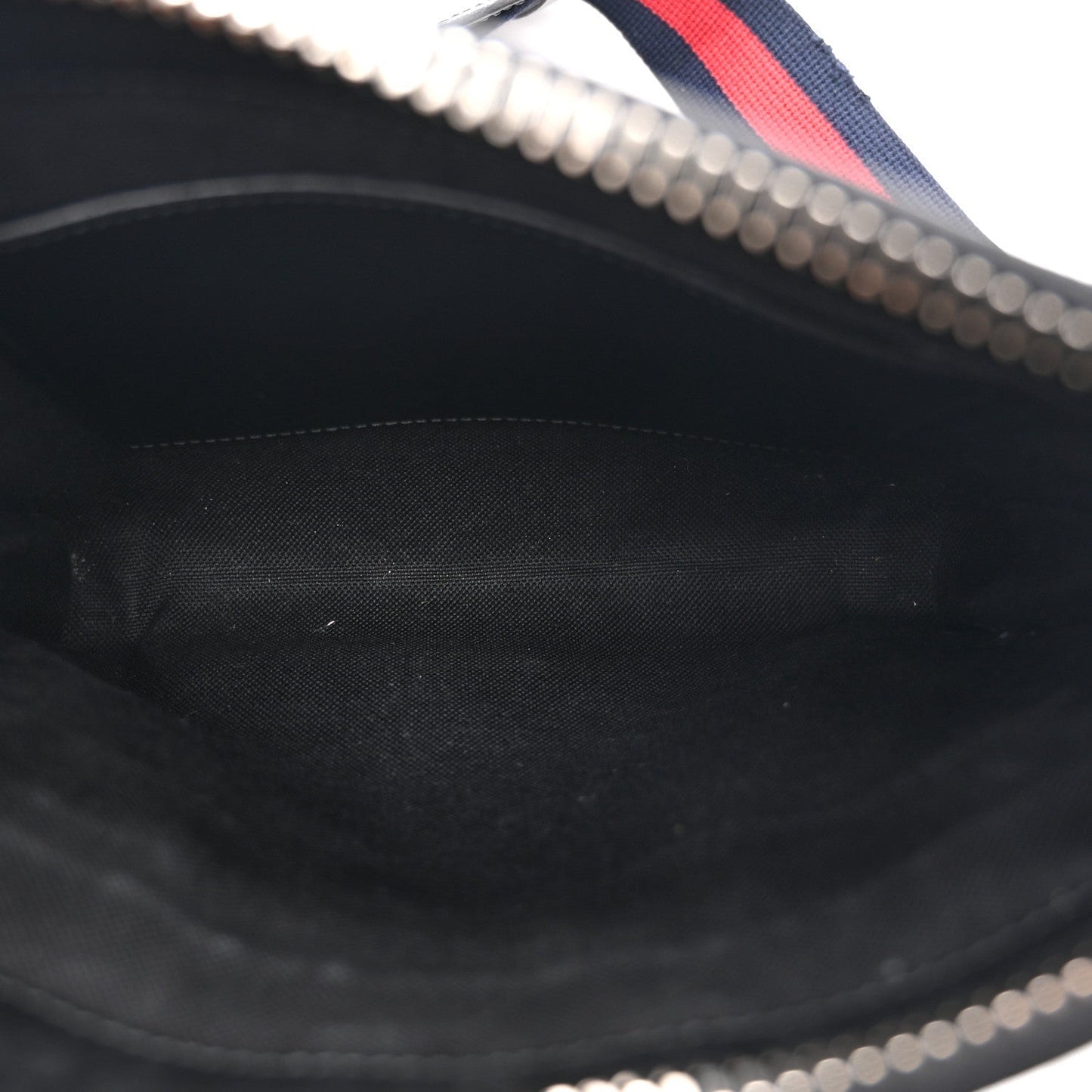 GG Supreme Monogram Web Small Flat Messenger Bag Black Grey