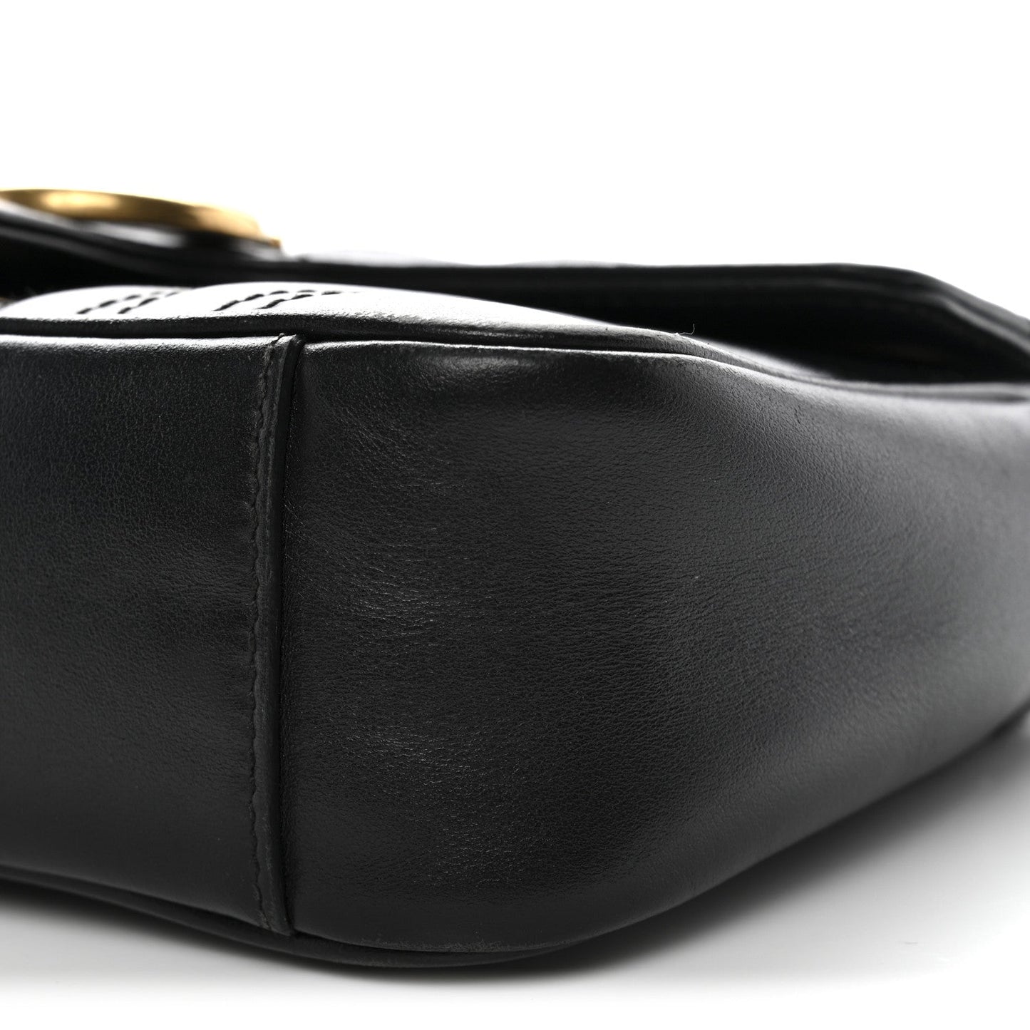 Calfskin Matelasse Mini GG Marmont Shoulder Bag Black