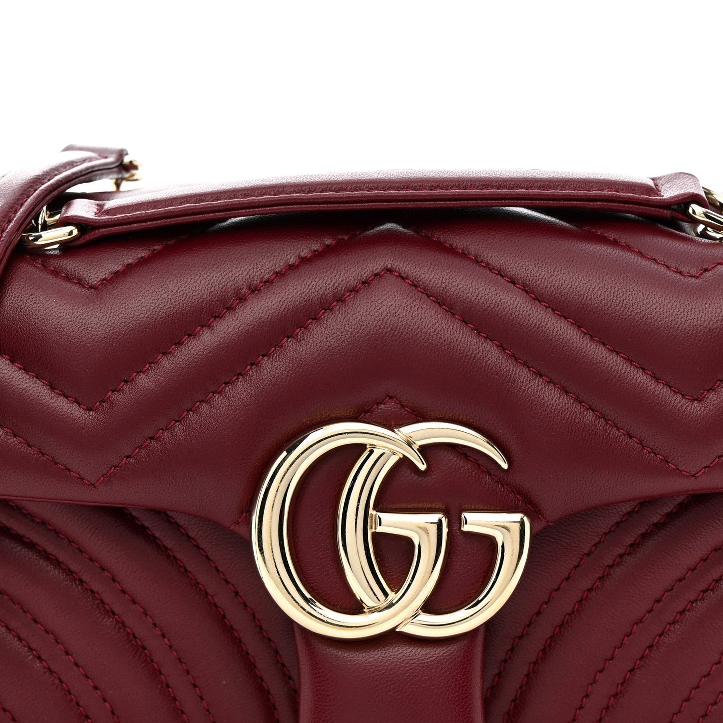Lambskin Matelasse Small GG Marmont Shoulder Bag Rosso Ancora