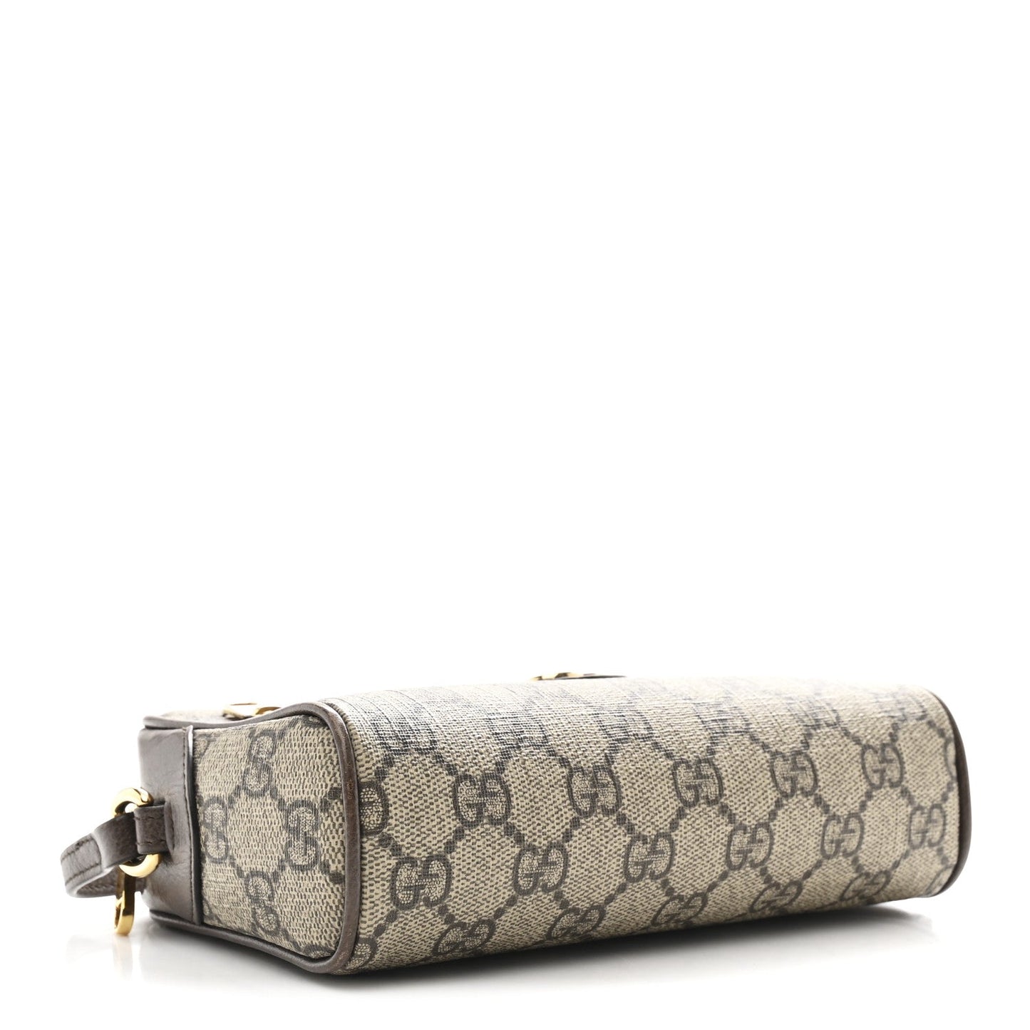 GG Supreme Monogram Textured Calfskin Super Mini Ophidia Shoulder Bag Beige Ebony New Acero
