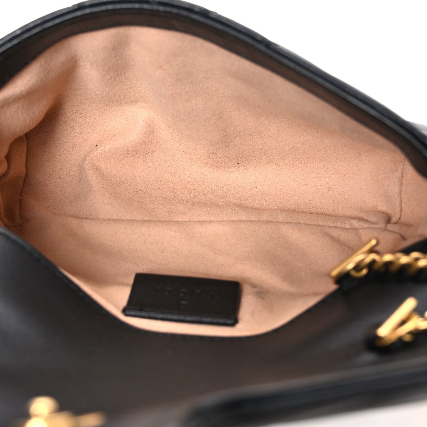 Calfskin Matelasse Super Mini GG Marmont Shoulder Bag Black