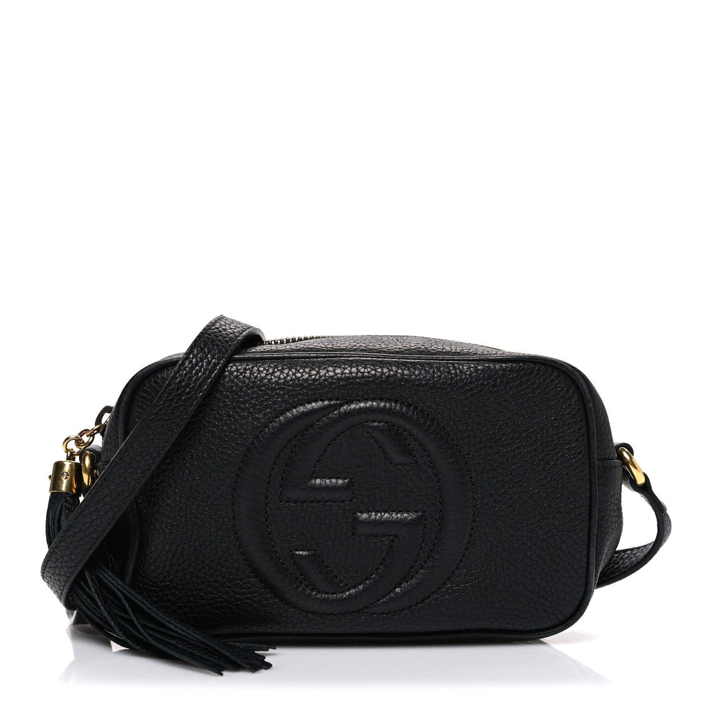 Pebbled Calfskin Mini Soho Disco Bag Black