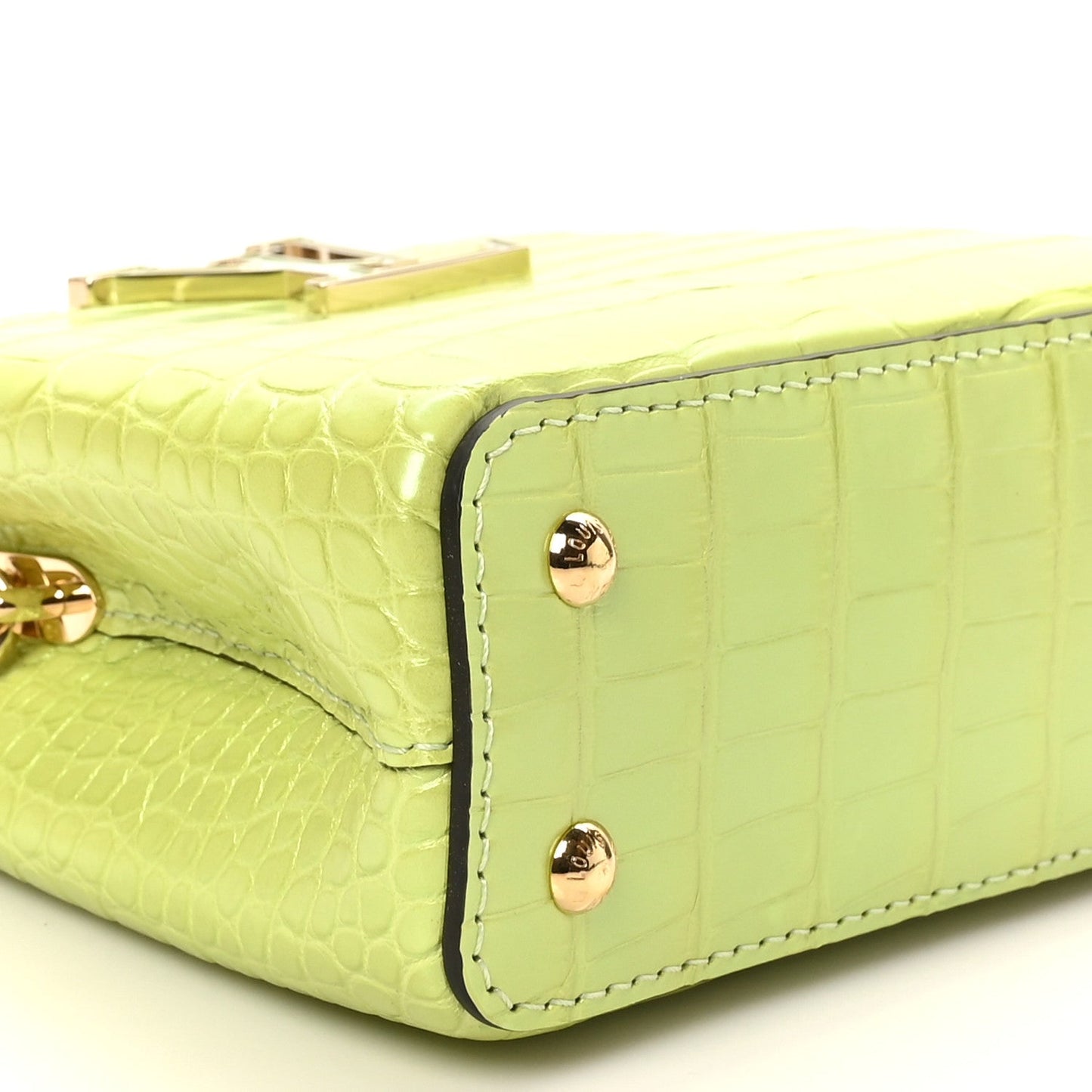 Iridescent Alligator Nano Capucines Lime