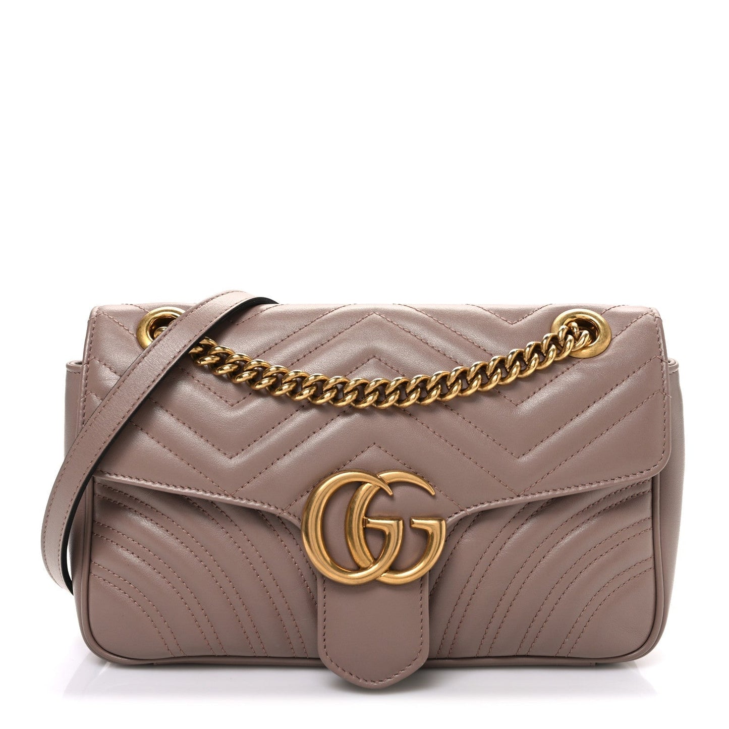 Calfskin Matelasse Small GG Marmont Shoulder Bag Porcelain Rose