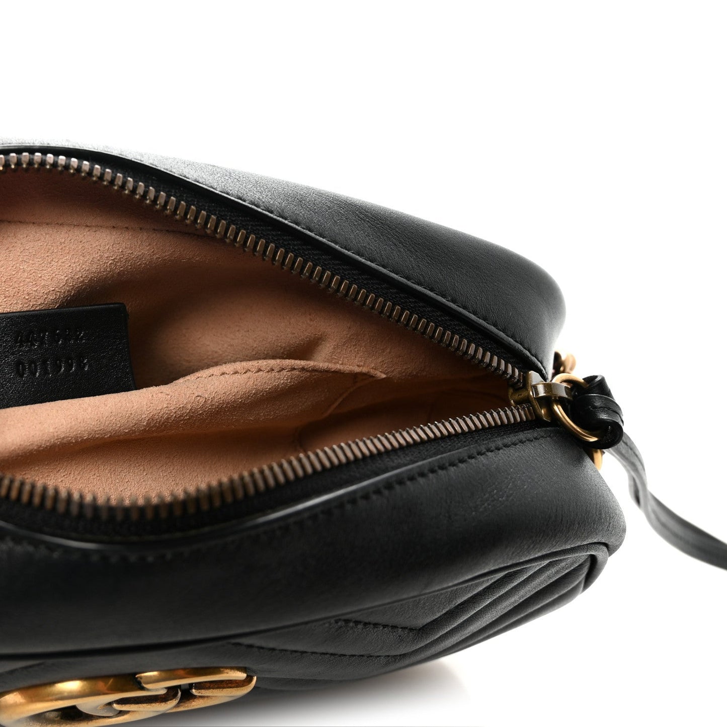 Calfskin Matelasse Small GG Marmont Chain Shoulder Bag Black