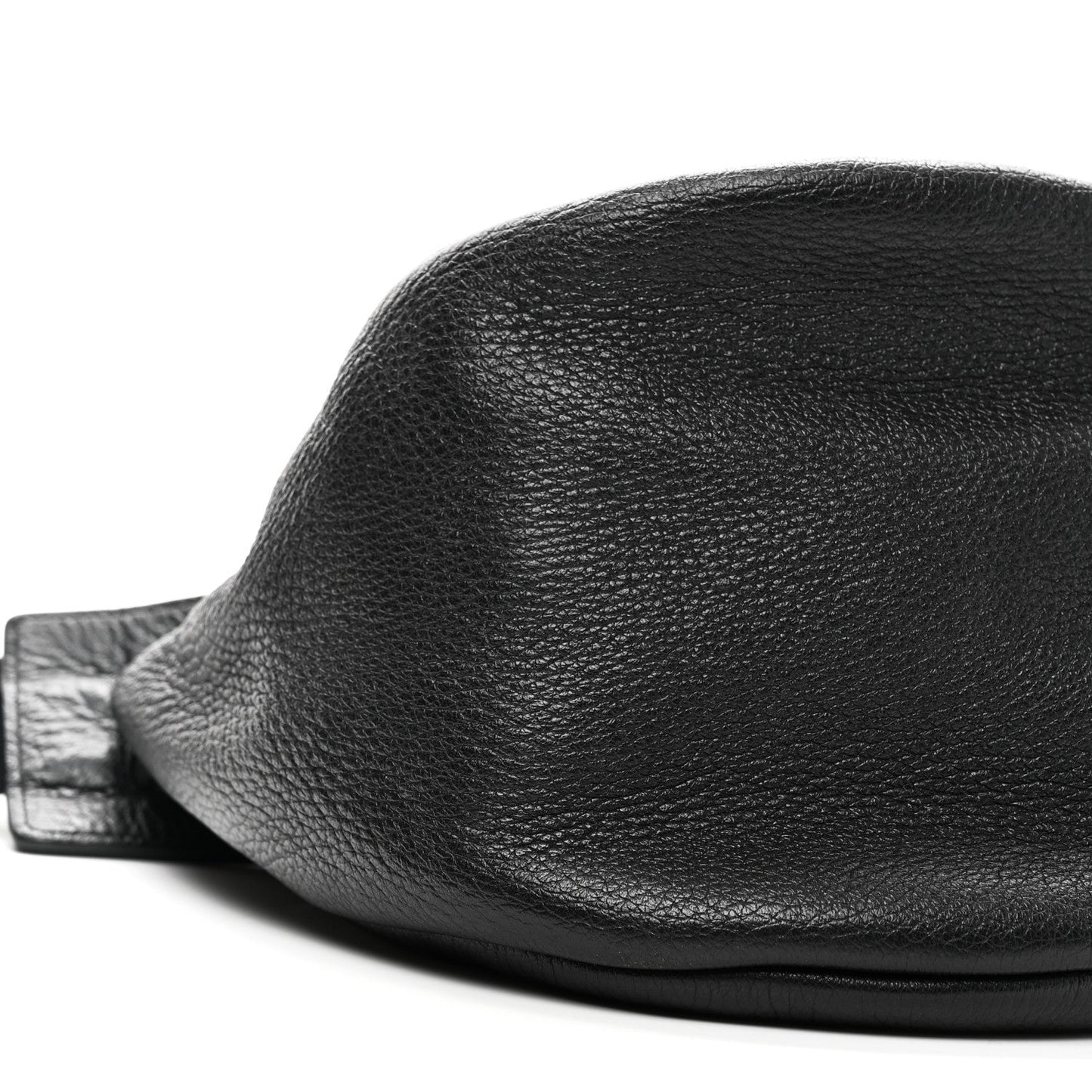 Grained Calfskin Large Slouchy Banana Bag Black
