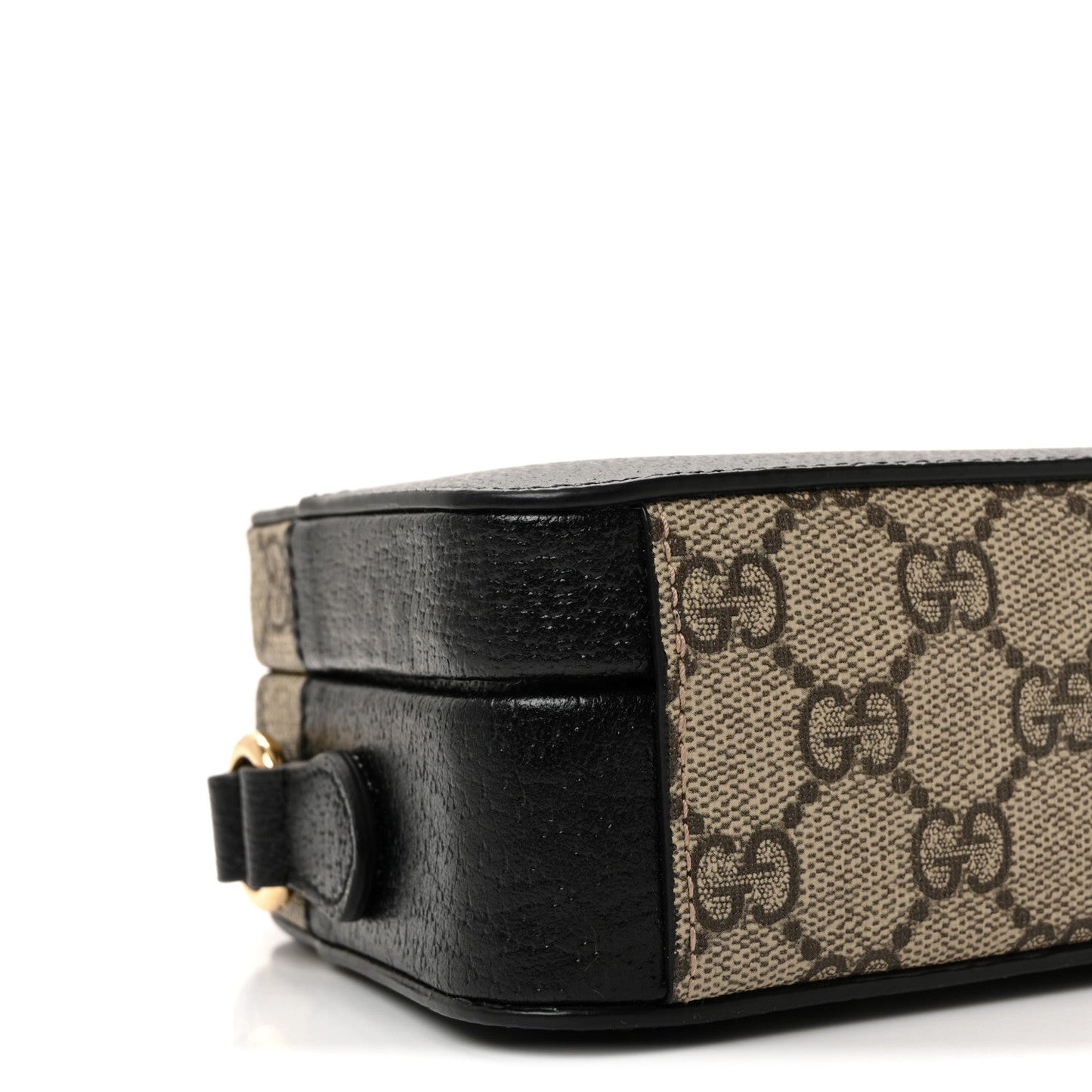 GG Supreme Monogram Textured Dollar Calfskin Mini New Basket Shoulder Bag Beige Ebony Black