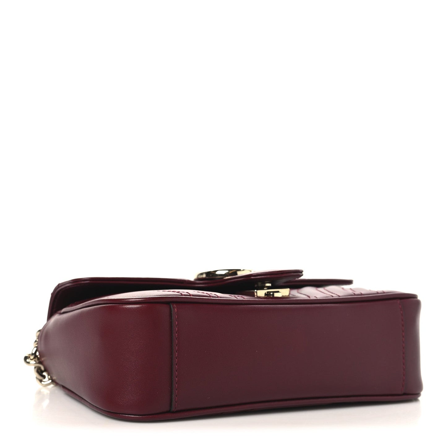 Calfskin Matelasse Small GG Marmont Shoulder Bag Rosso Ancora
