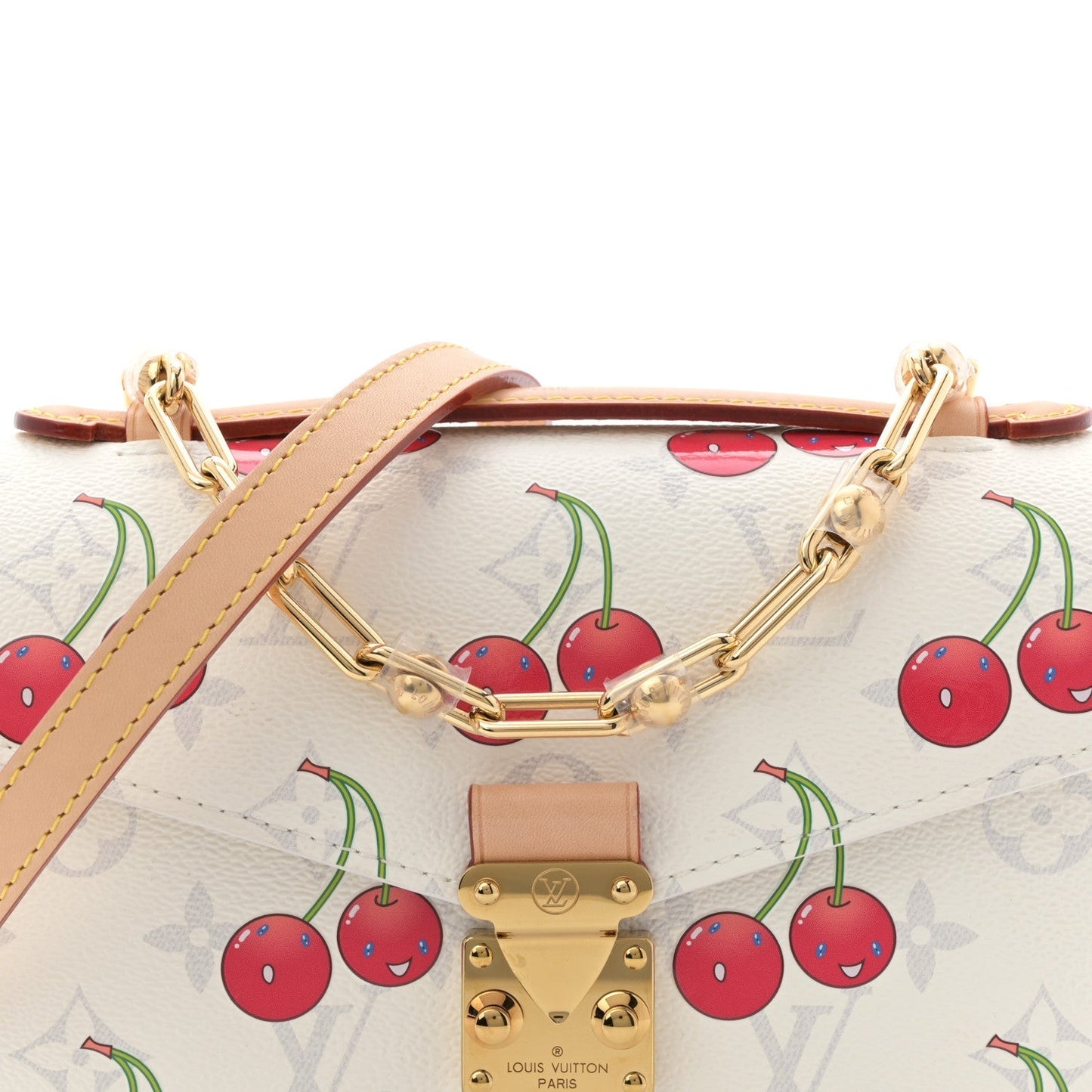 LV X TM Monogram Cerises Pochette Metis East West White