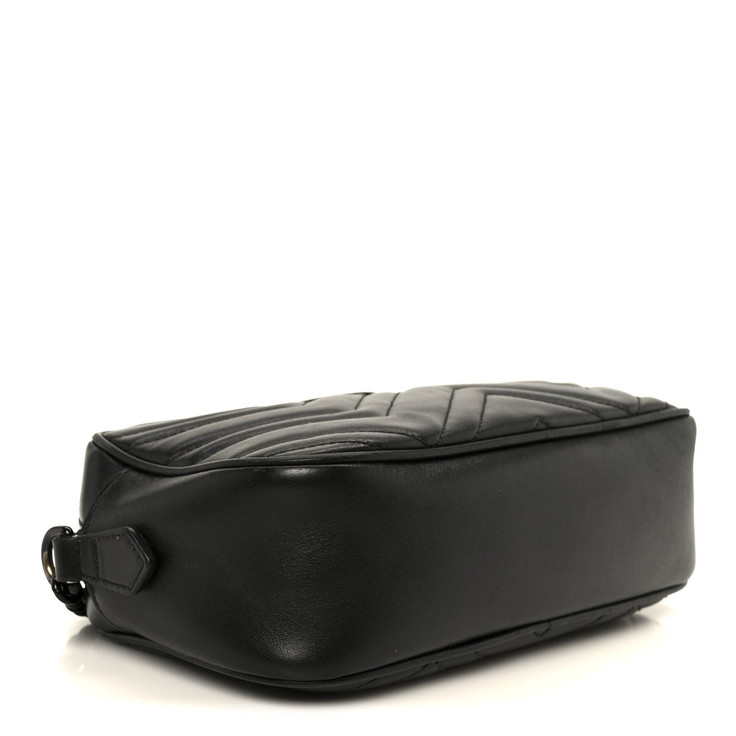 Calfskin Matelasse Monochrome Small GG Marmont Chain Shoulder Bag Black