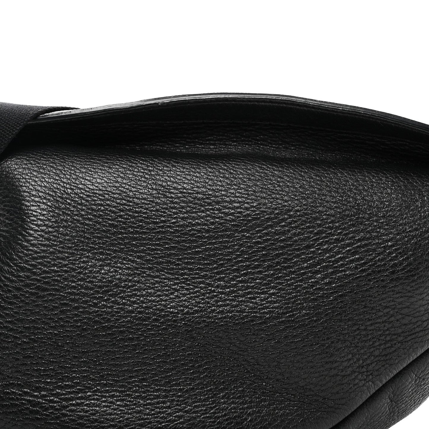 Grained Calfskin Large Slouchy Banana Bag Black