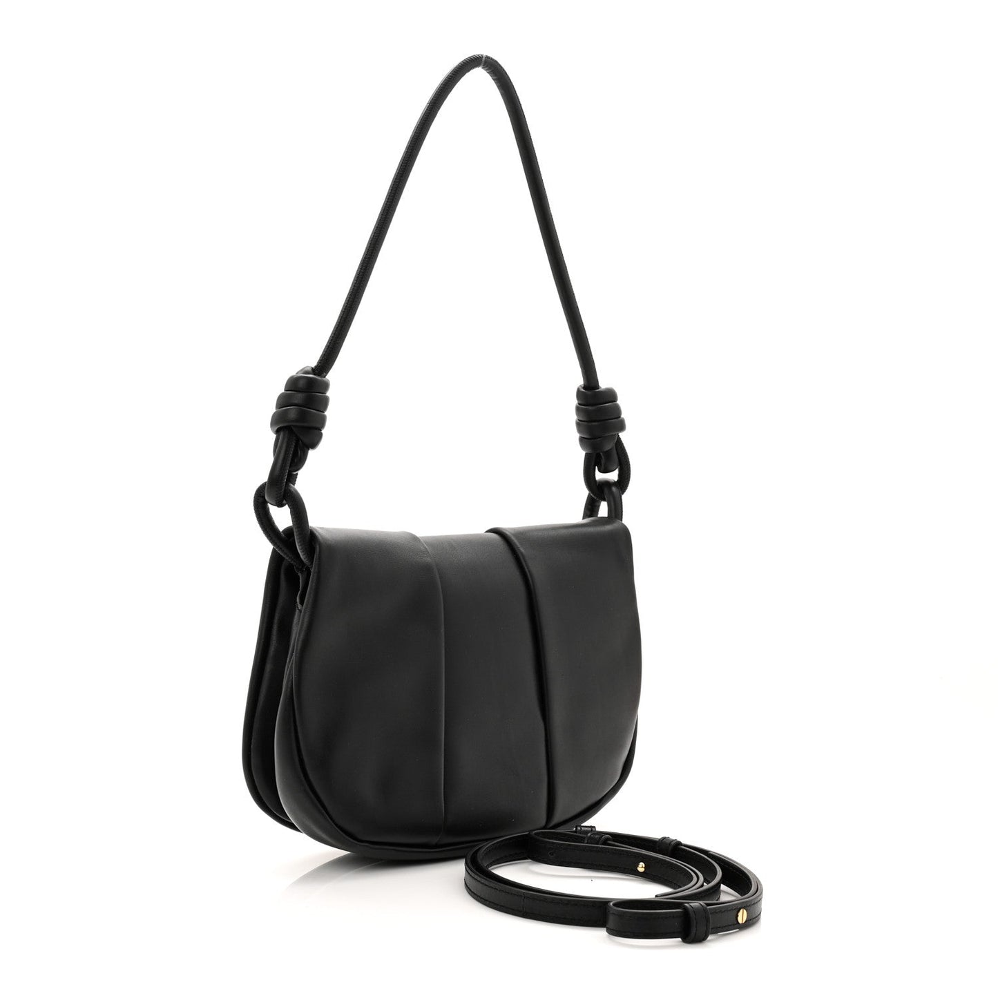 Shiny Nappa Calfskin Paseo Satchel Black