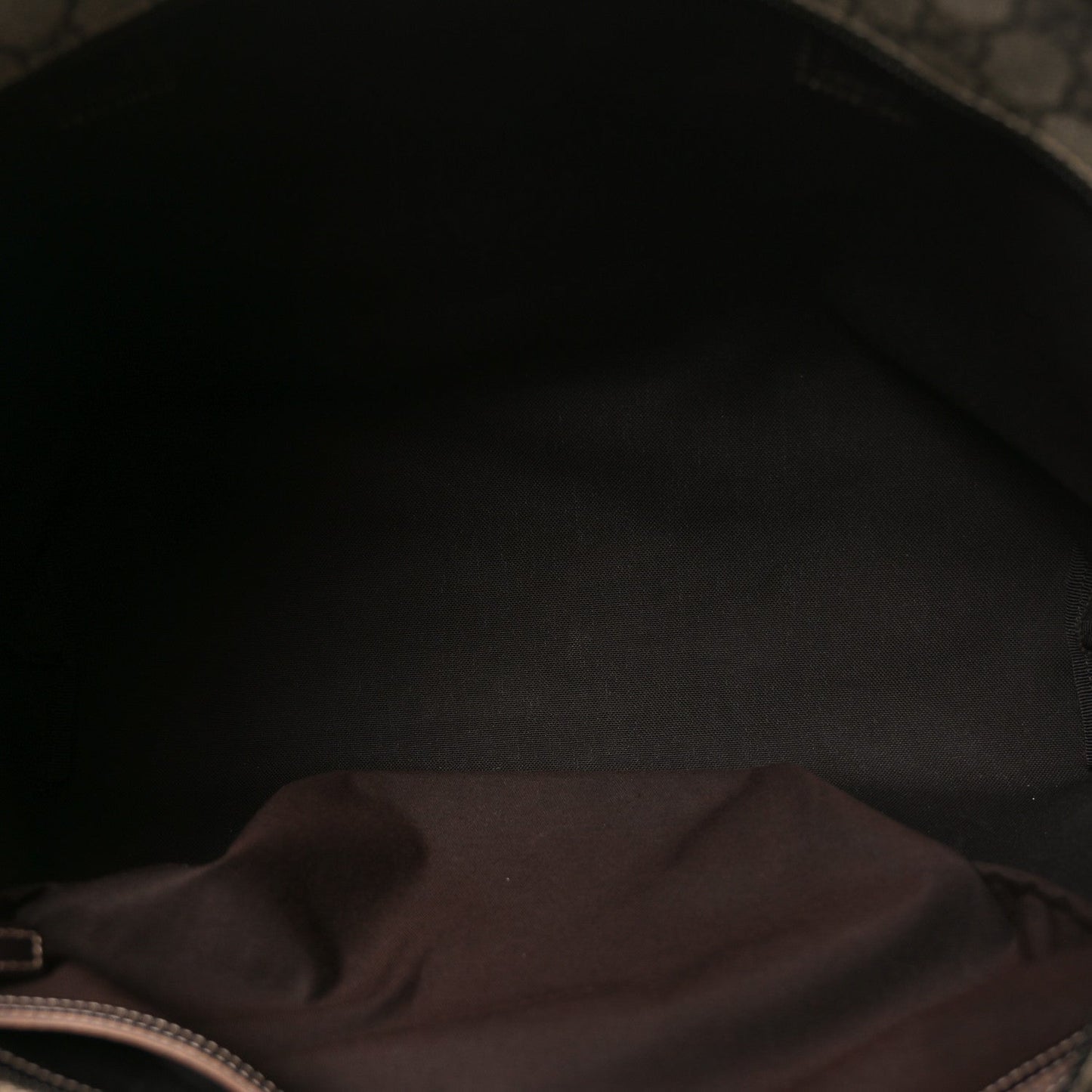 GG Supreme Monogram Medium Zippered Shopping Tote  Dark Brown