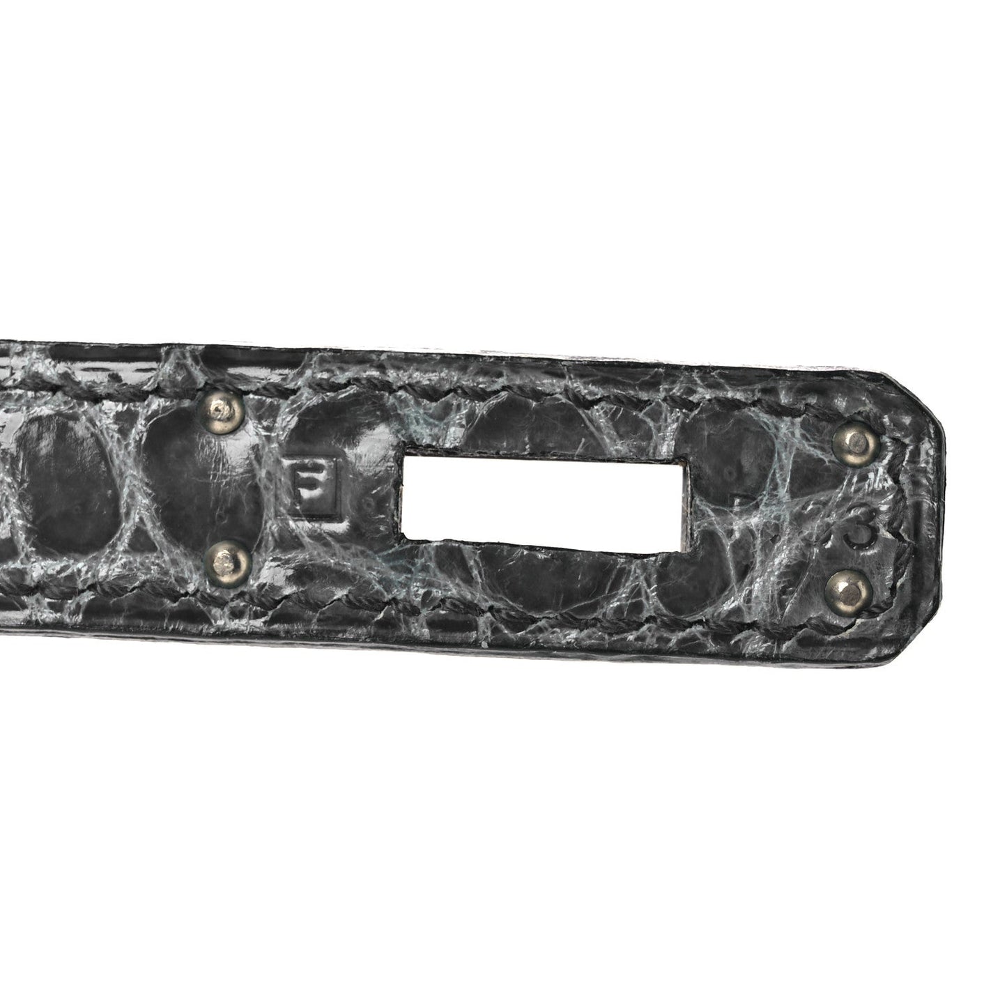 Shiny Niloticus Crocodile Kelly Elan Pochette Bleu Tempete