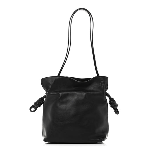 Calfskin Flamenco Knot Bag Black
