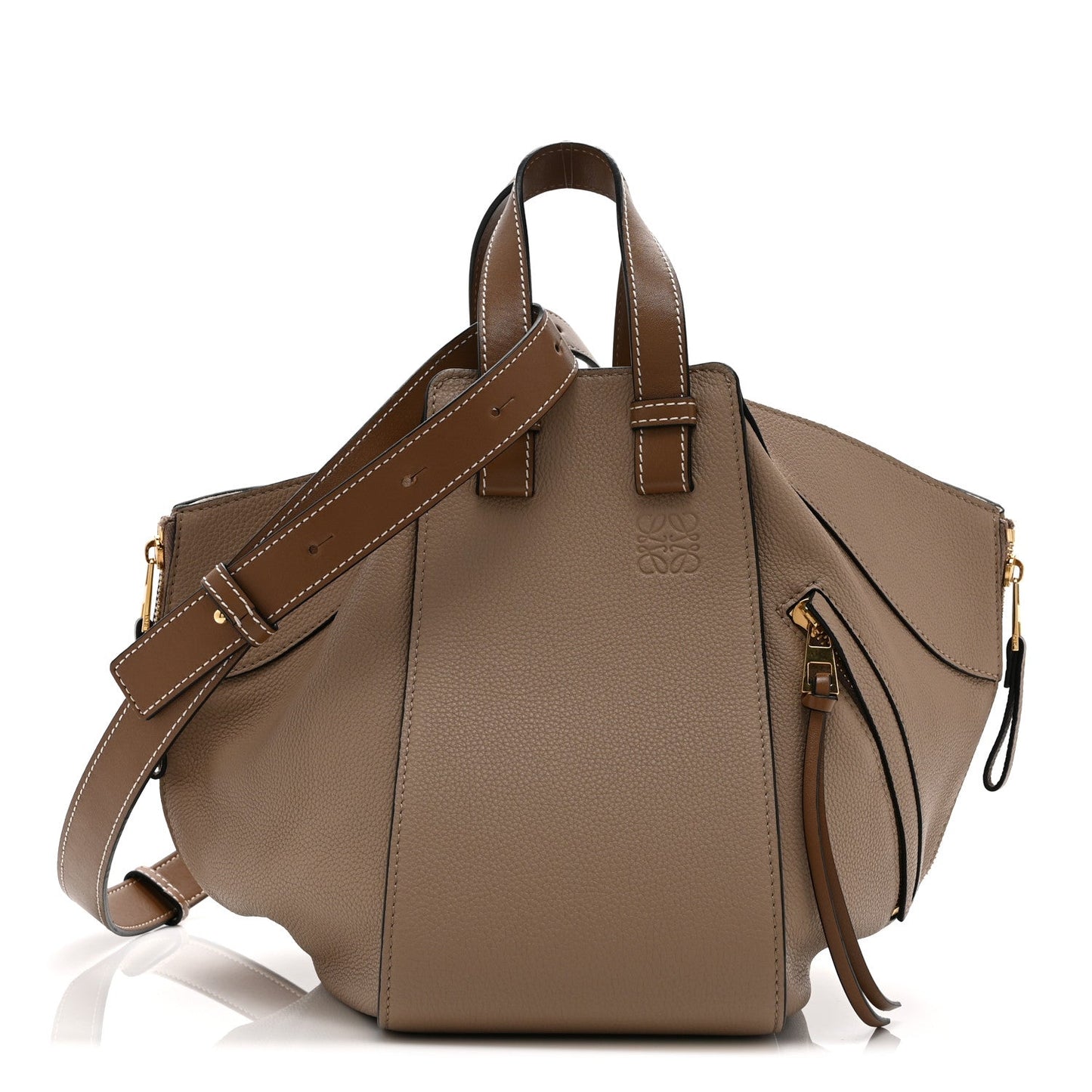 Calfskin Small Hammock Shoulder Bag Sand Mink