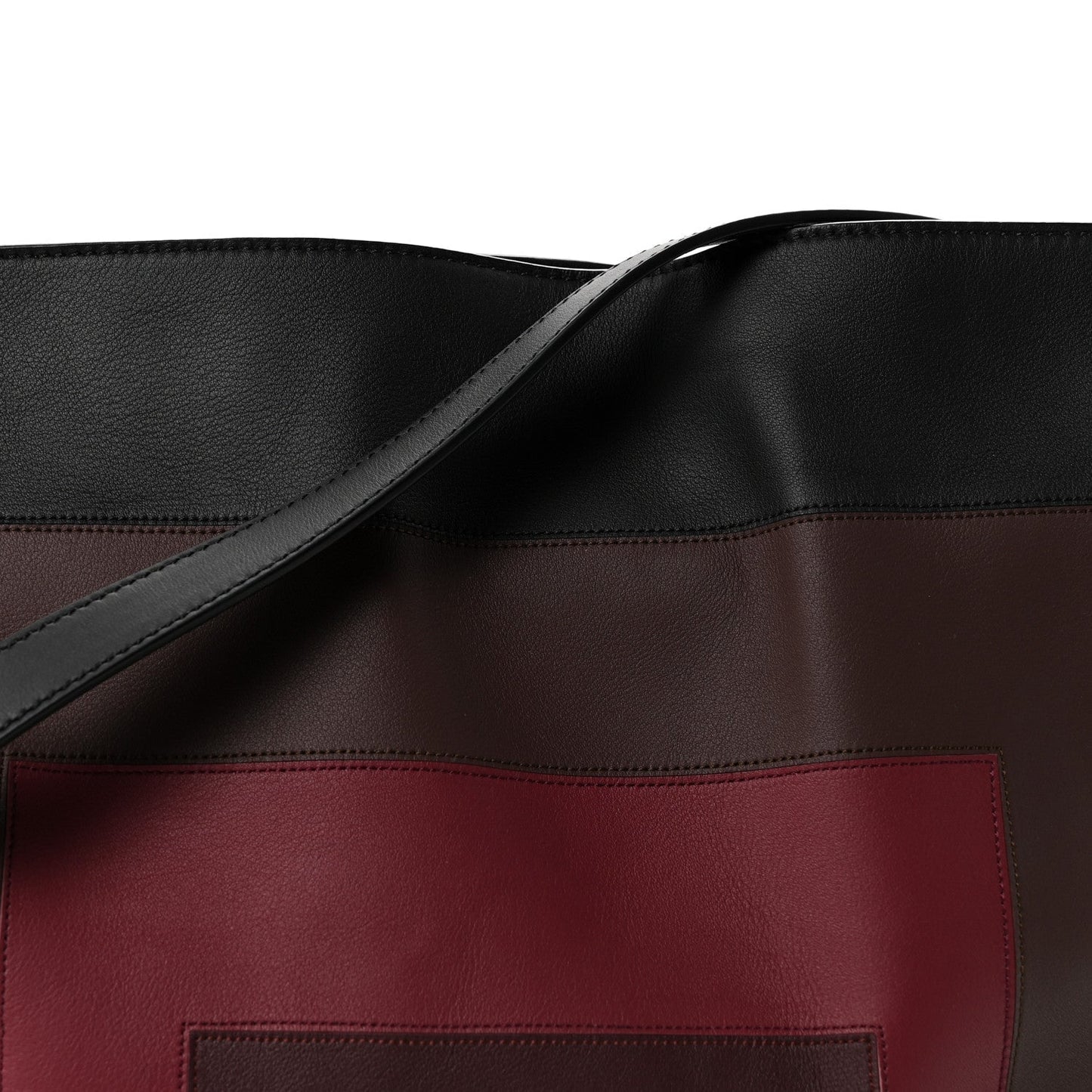 X ALBERS Nappa Calfskin Medium Flamenco Knot Clutch Black Burgundy
