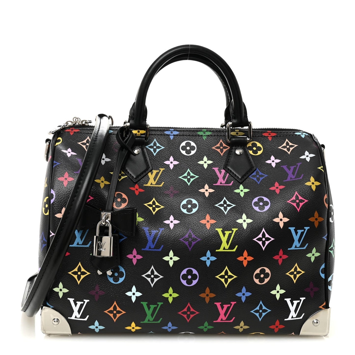 LV X TM Monogram Multicolor Speedy Soft 30 Black