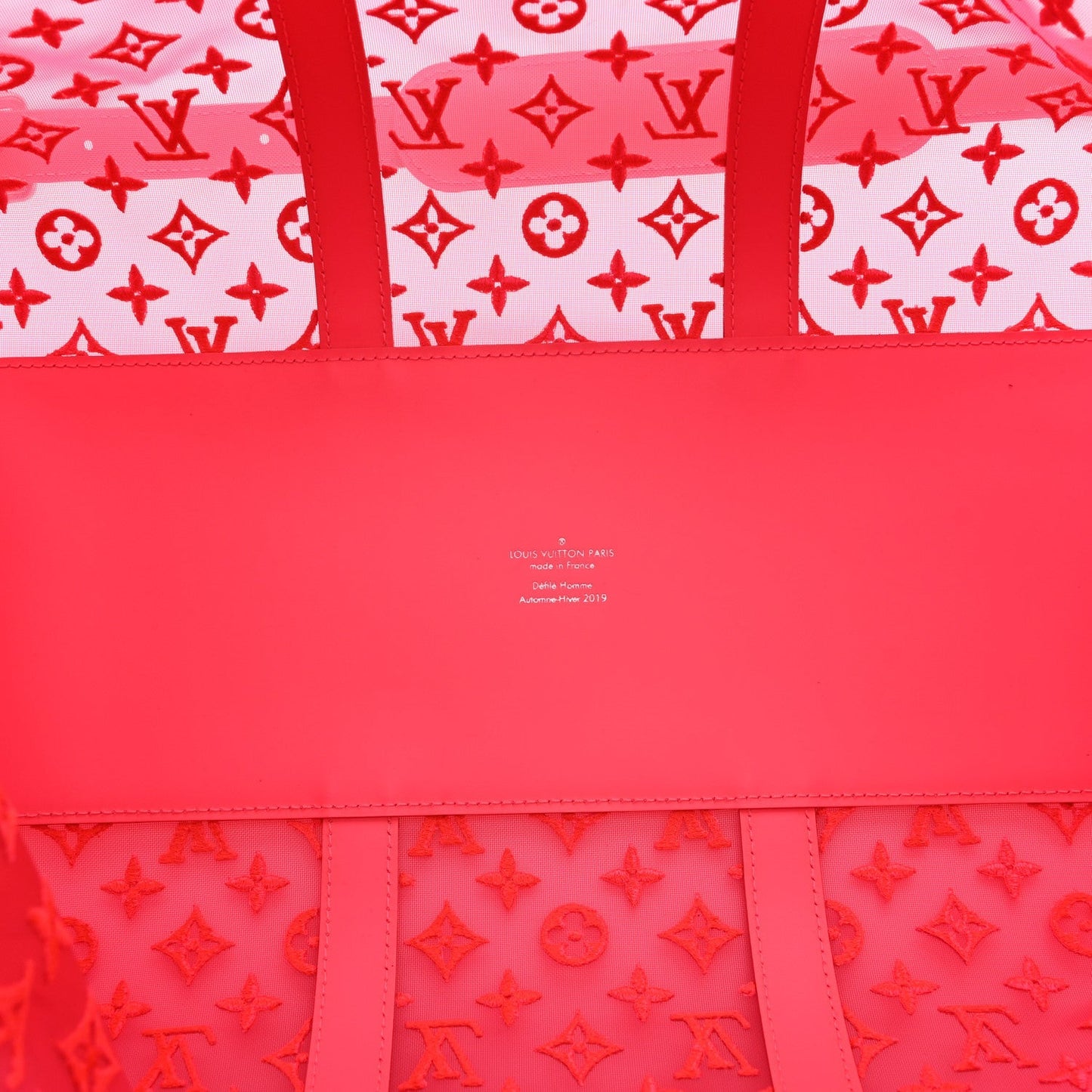 Monogram Fluo See Through Keepall Bandouliere 50 Rose
