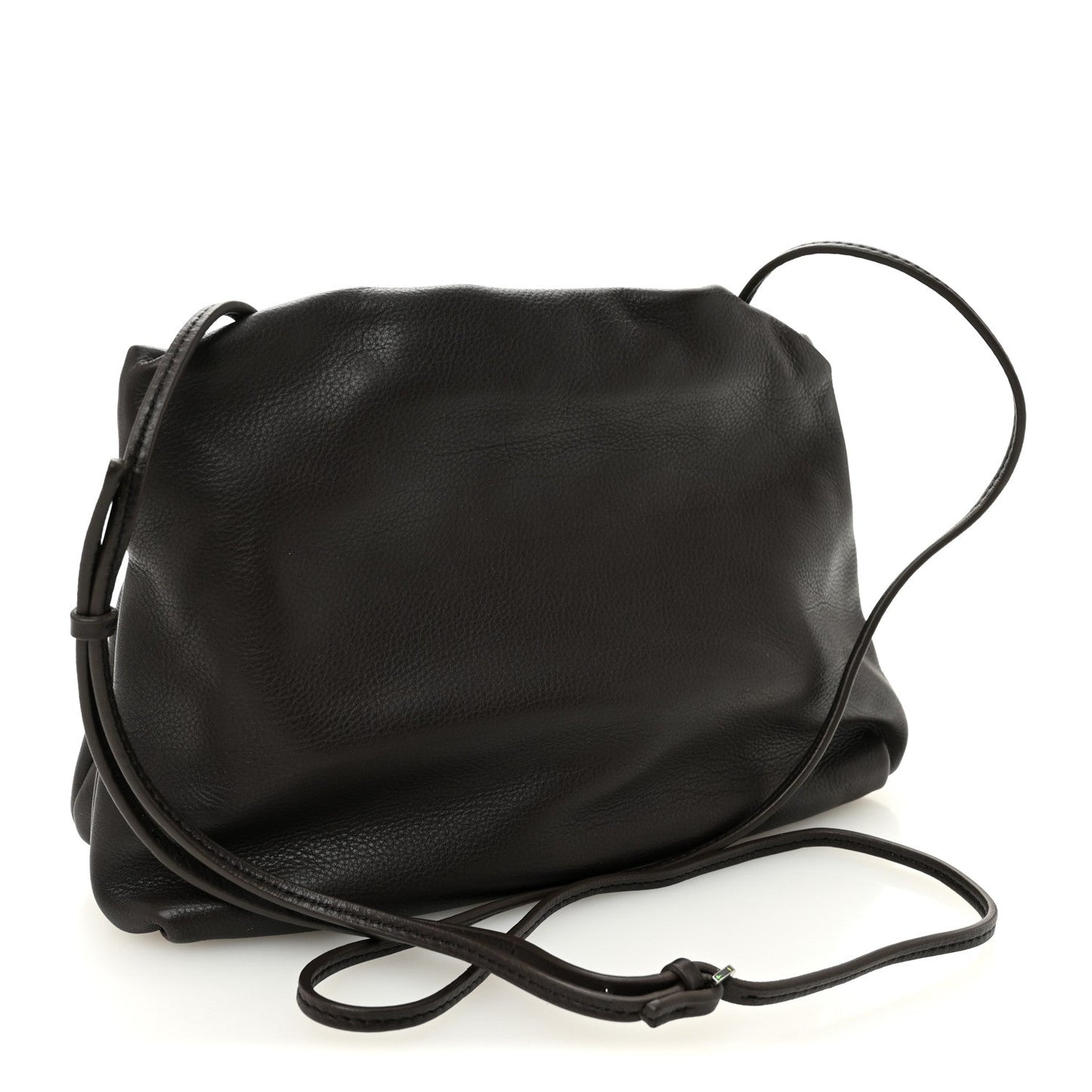 Grained Calfskin Bourse Clutch Dark Brown