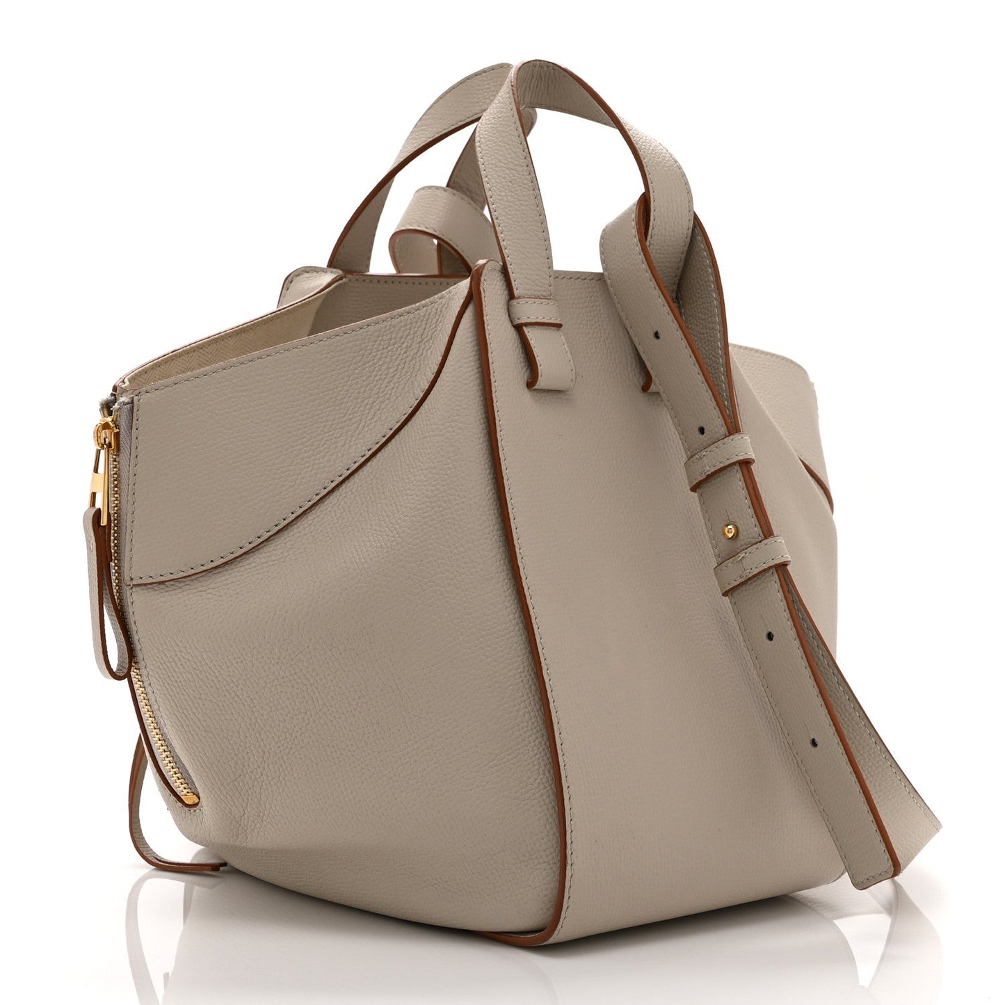 Grained Calfskin Small Hammock Shoulder Bag Light Ghost