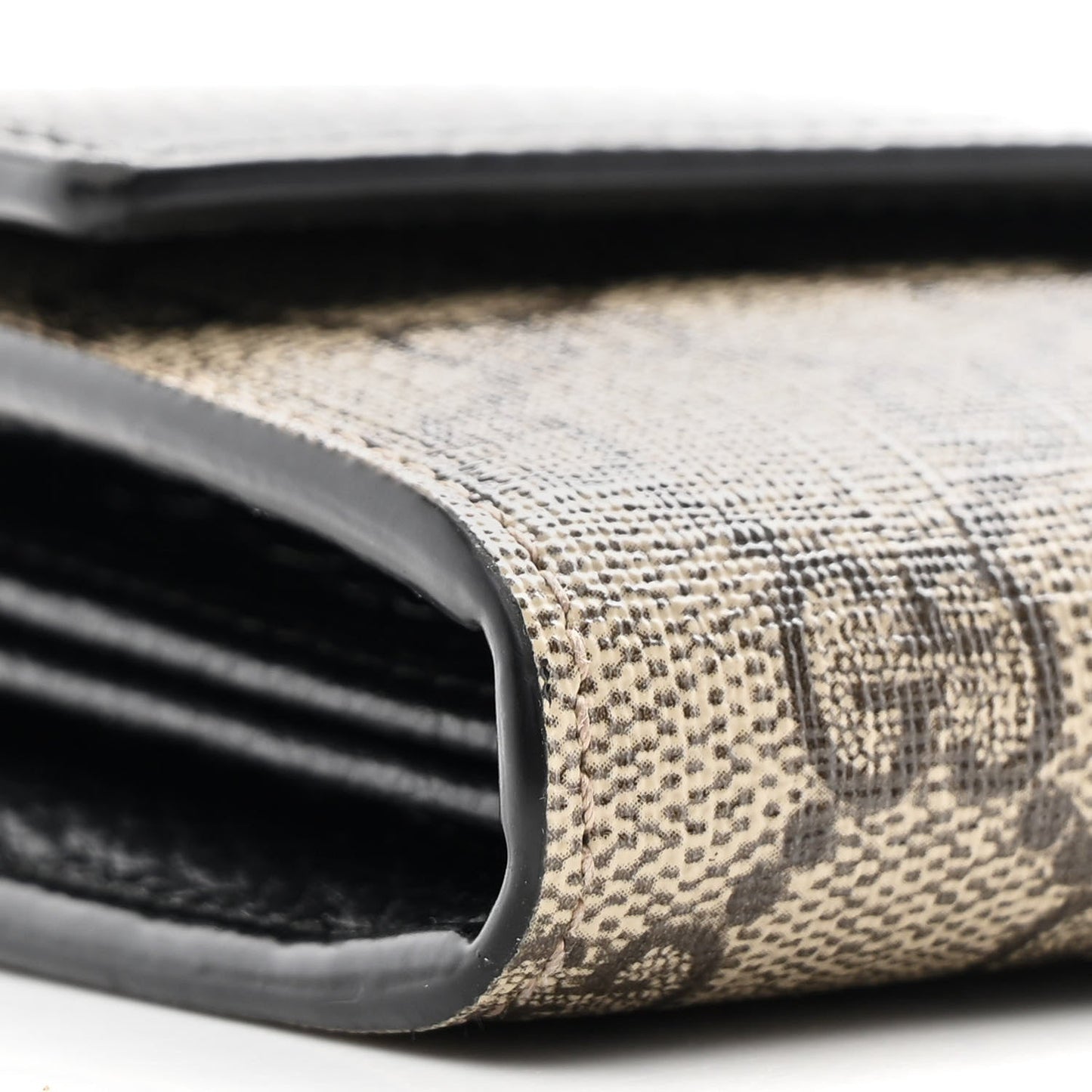Dollar Calfskin GG Supreme Monogram Petite GG Marmont Wallet Chain Bag Black Beige Ebony