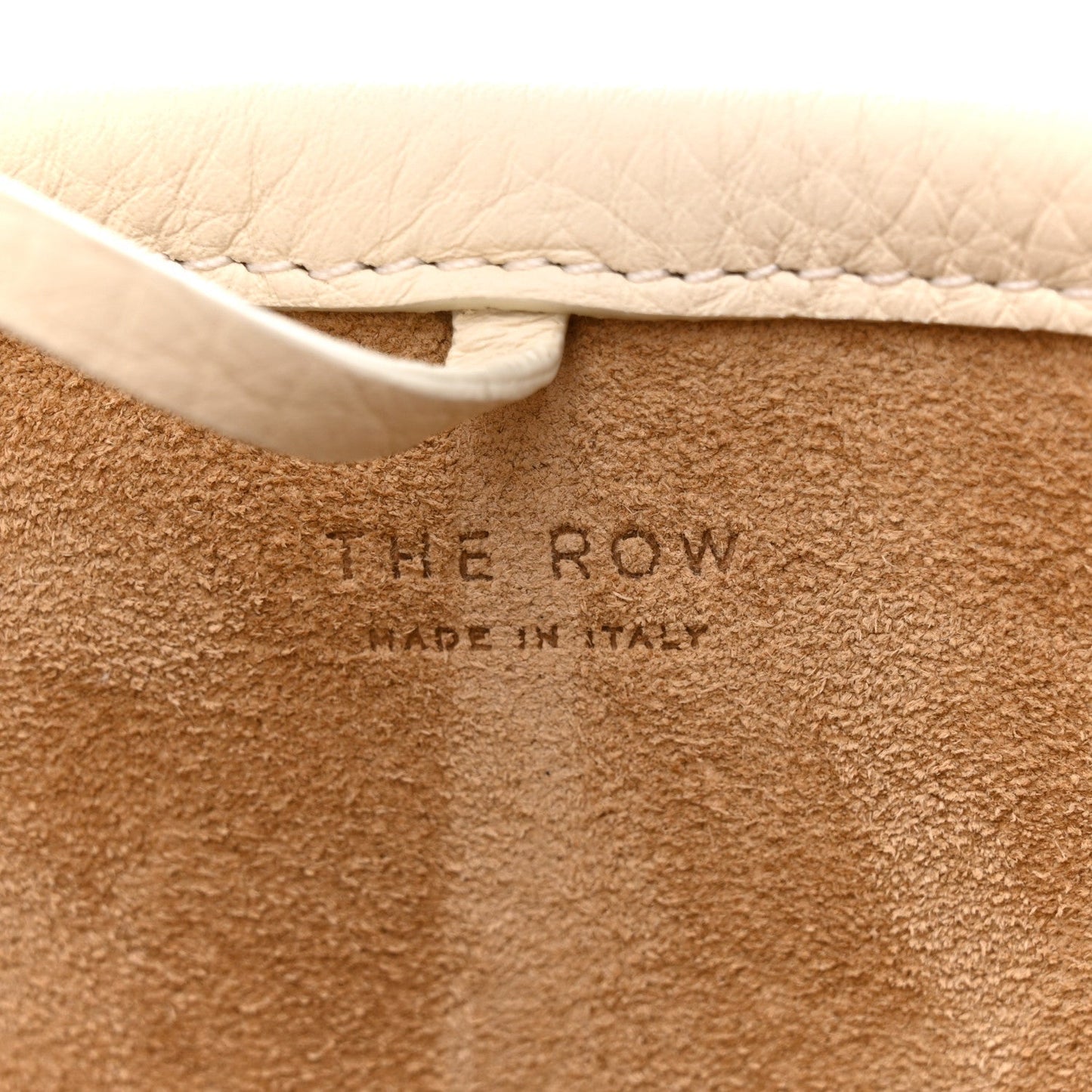 Grained Calfskin Small N/S Hook Tote Ivory