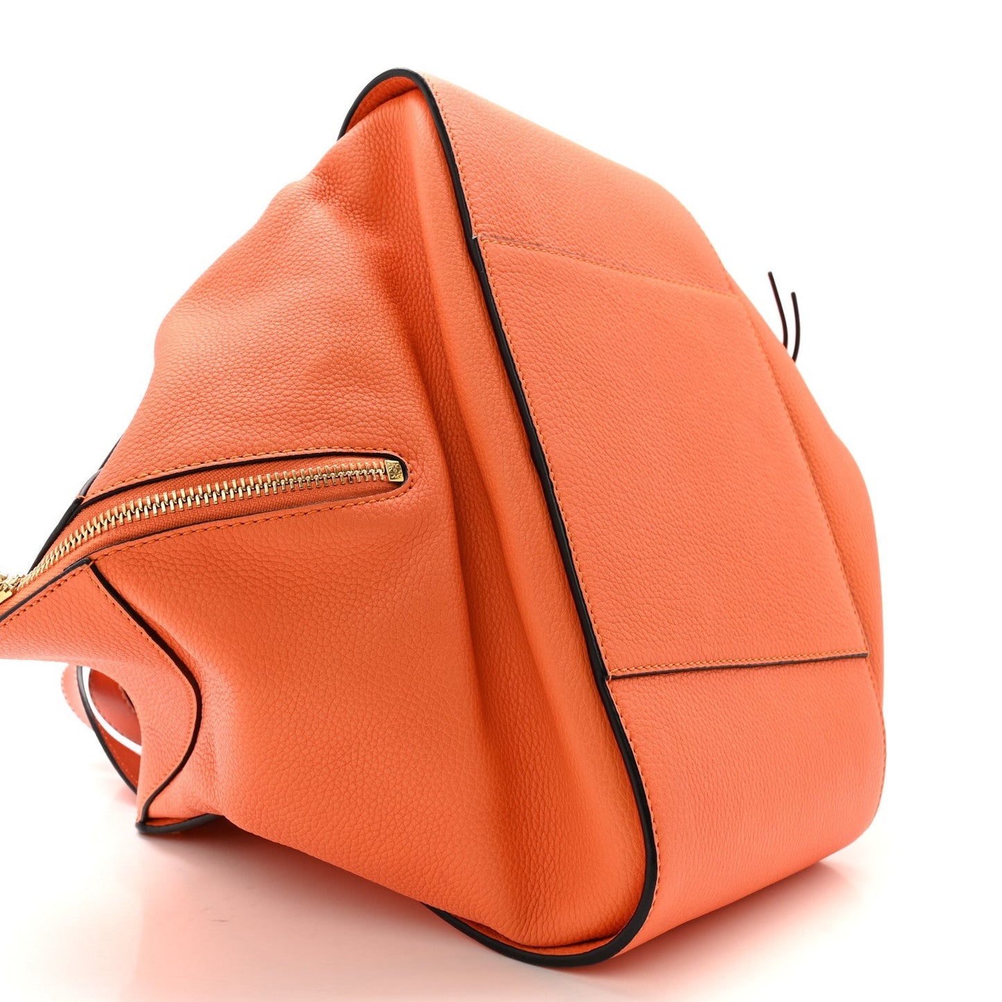 Grained Calfskin Small Hammock Shoulder Bag Apricot Orange