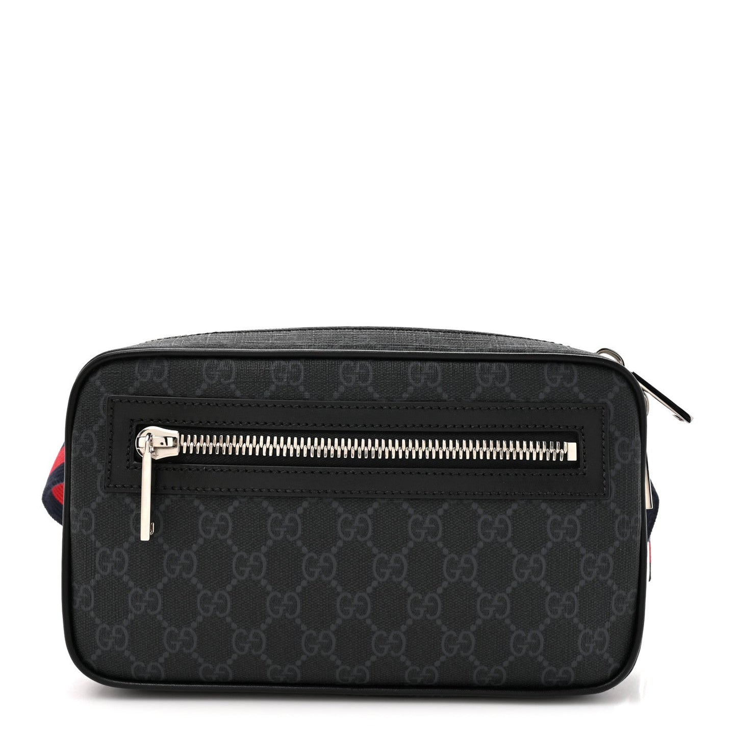 Soft GG Supreme Monogram Web Belt Bag Black Grey