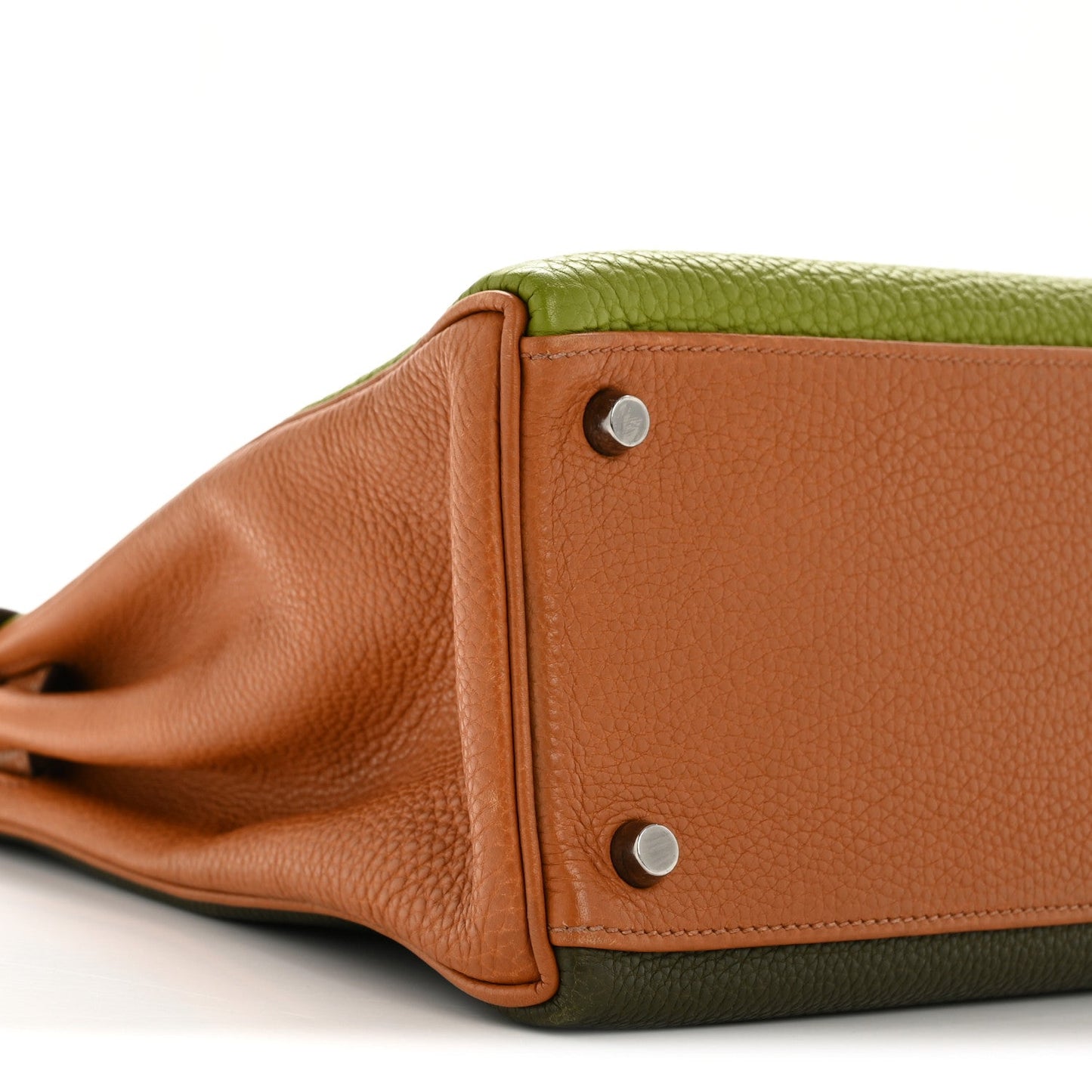 Fjord Togo Tri-Color Kelly Retourne 32 Vert Anis Gold Vert Olive