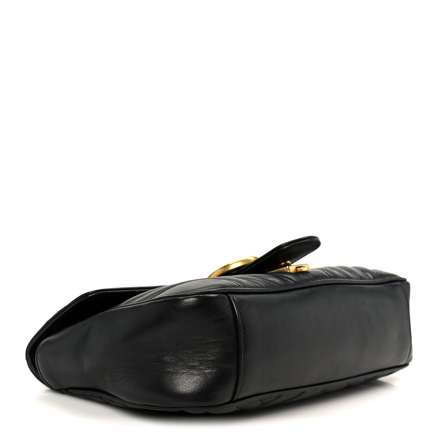 Calfskin Matelasse Small GG Marmont Shoulder Bag Black