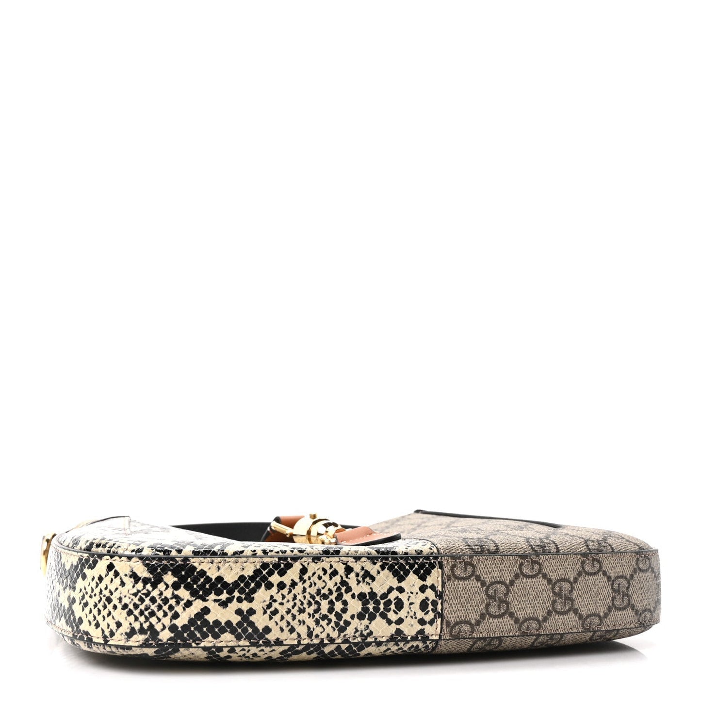 GG Supreme Monogram Snakeskin Small Jackie 1961 Hobo Beige Ebony